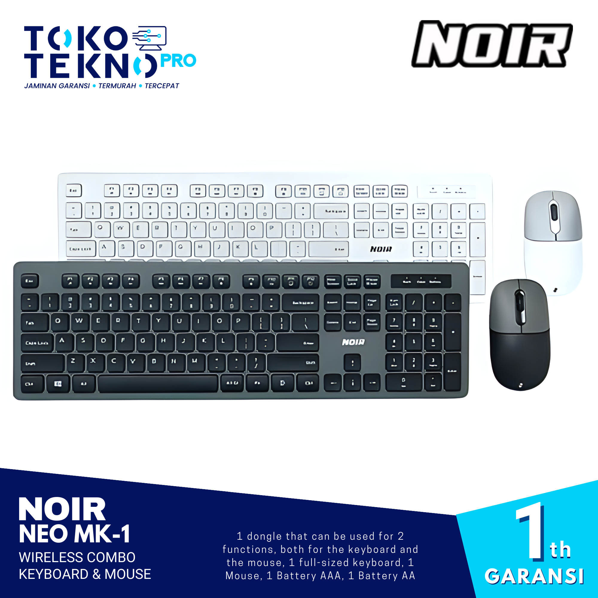 Neo MK1 Wireless Combo Keyboard & Mouse By Noir Gear