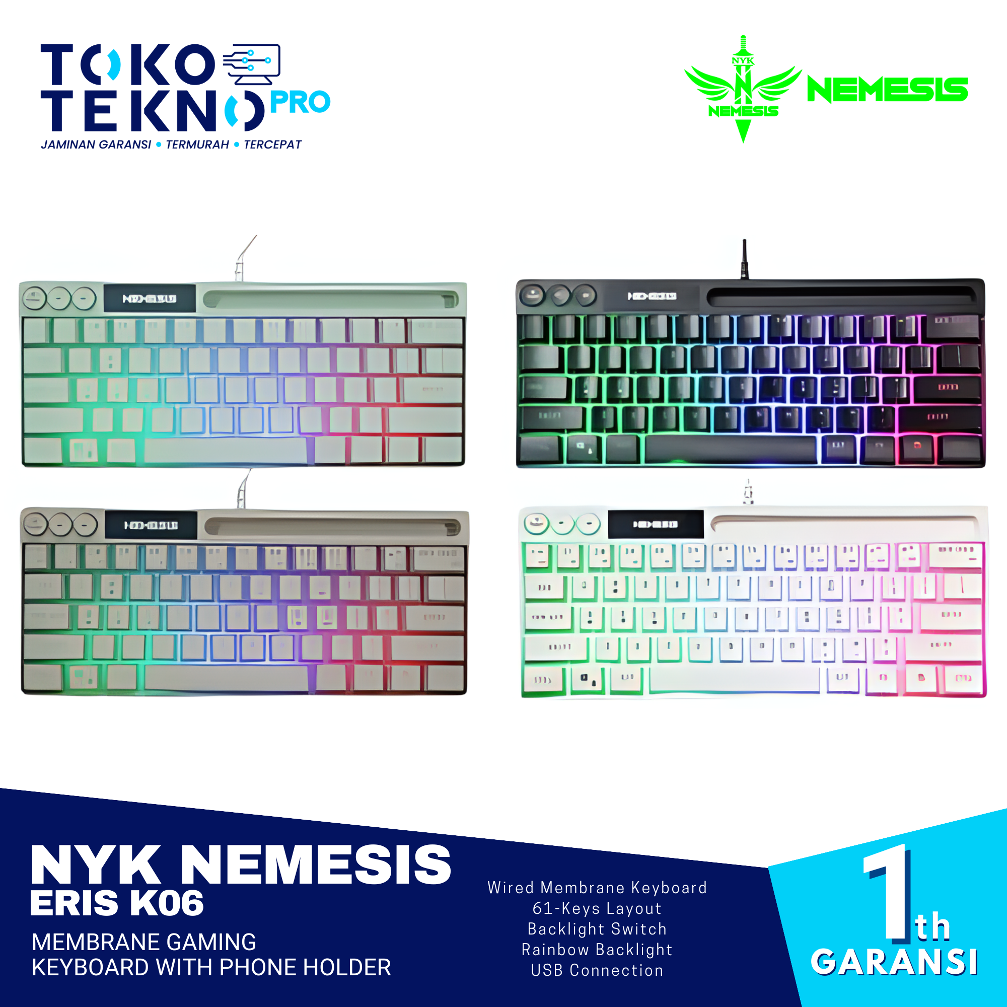 NYK Nemesis Eris K06 Membrane Gaming Keyboard With Phone Holder
