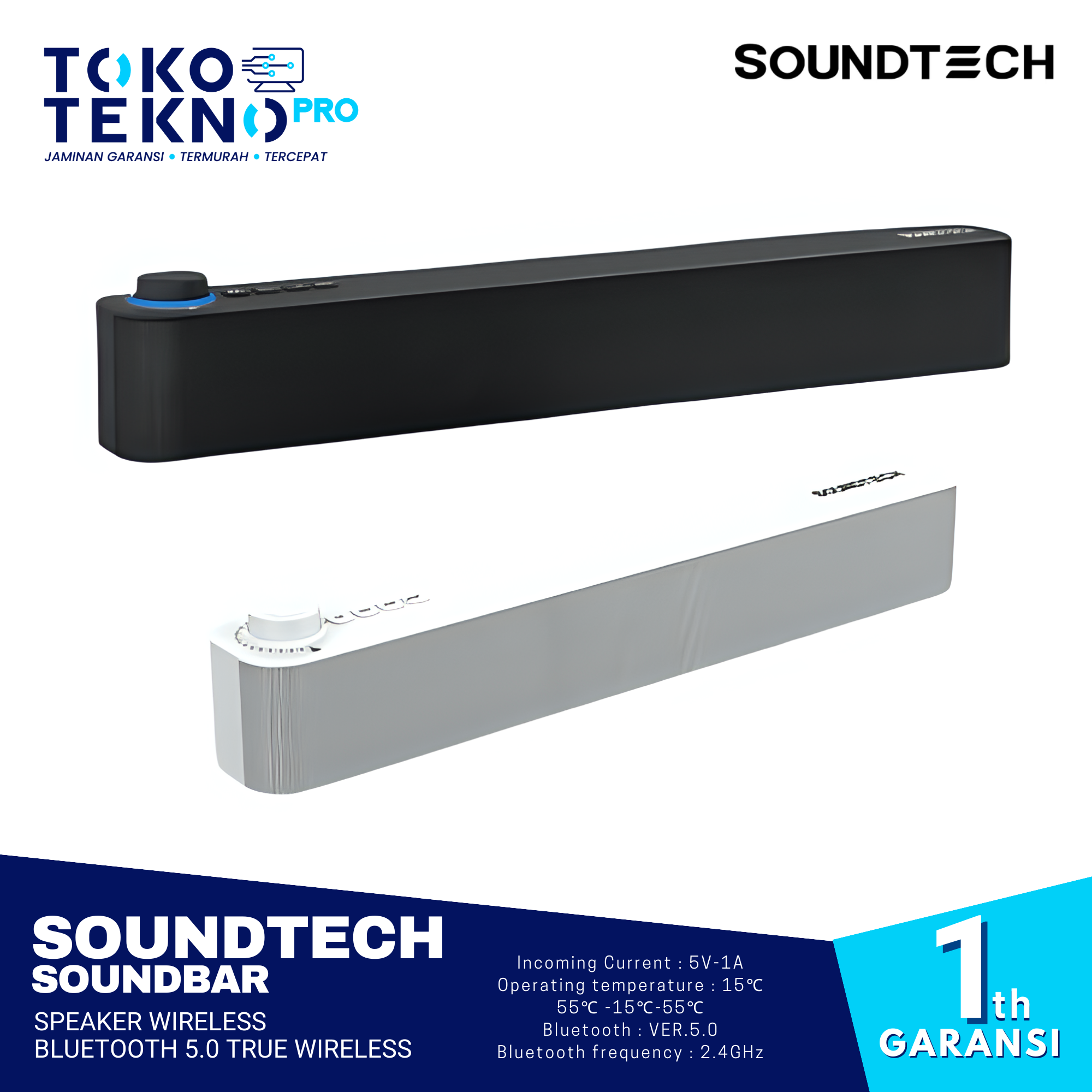 Soundtech Soundbar Speaker Wireless Bluetooth 5.0 True Wireless