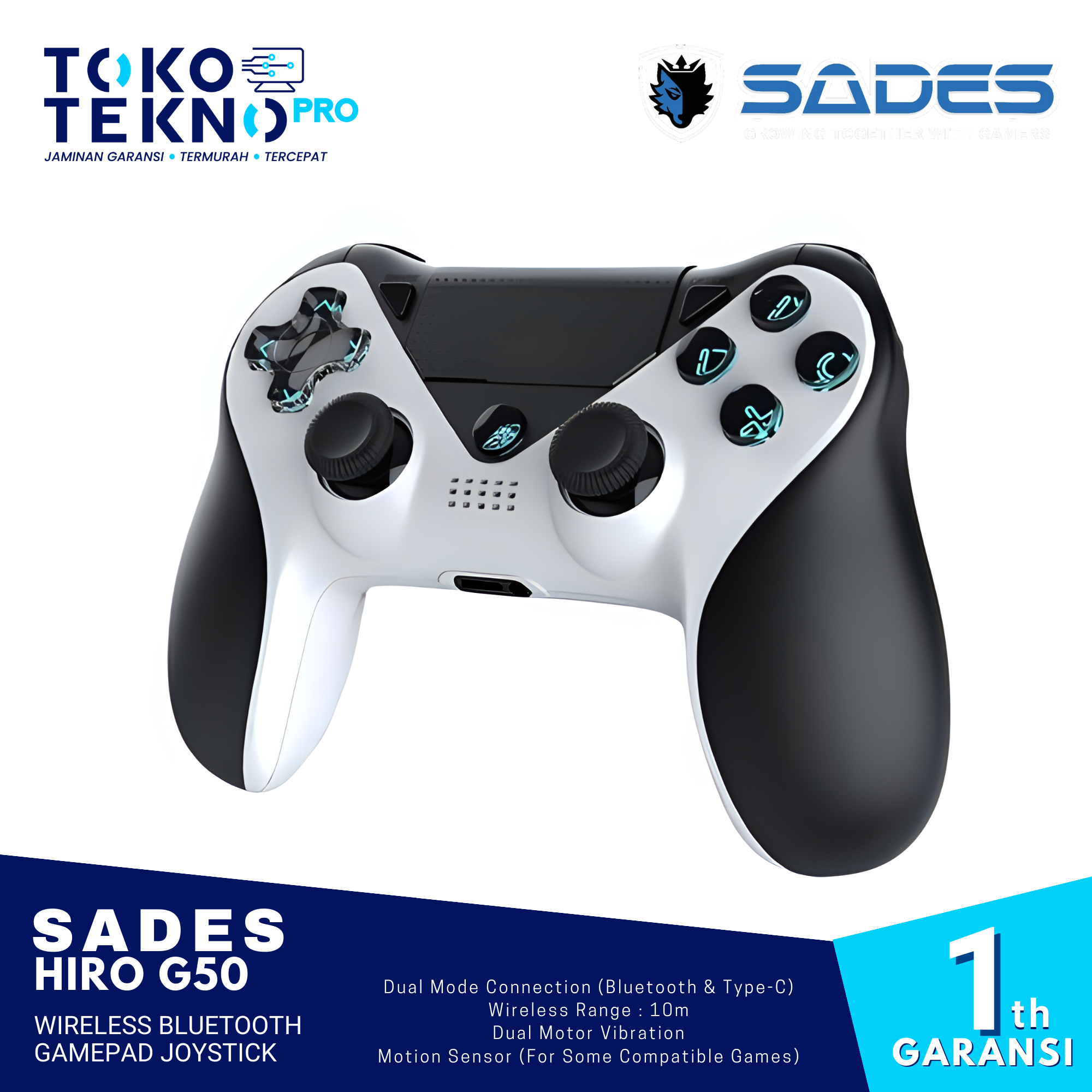 Sades Hiro G50 Wireless Bluetooth Gamepad Joystick Wireless