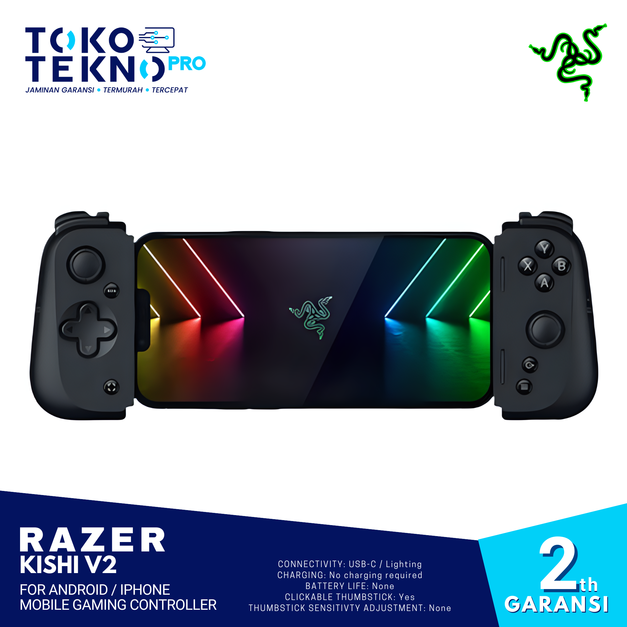 Razer Kishi V2 For Android / Iphone Universal Mobile Gaming Controller