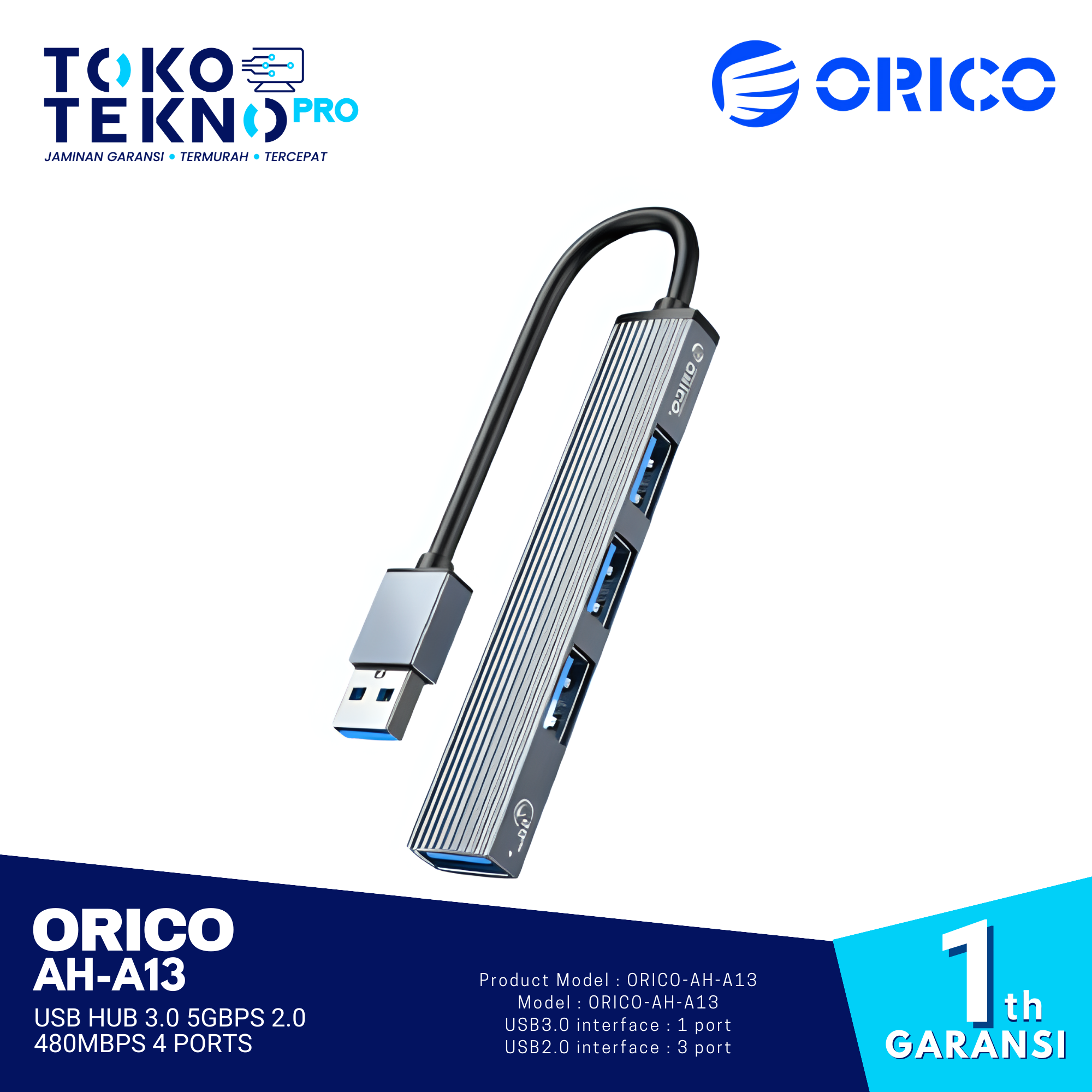 Orico AH-A13 / AH-13 USB HUB 3.0 5Gbps 2.0 480Mbps 4 Ports