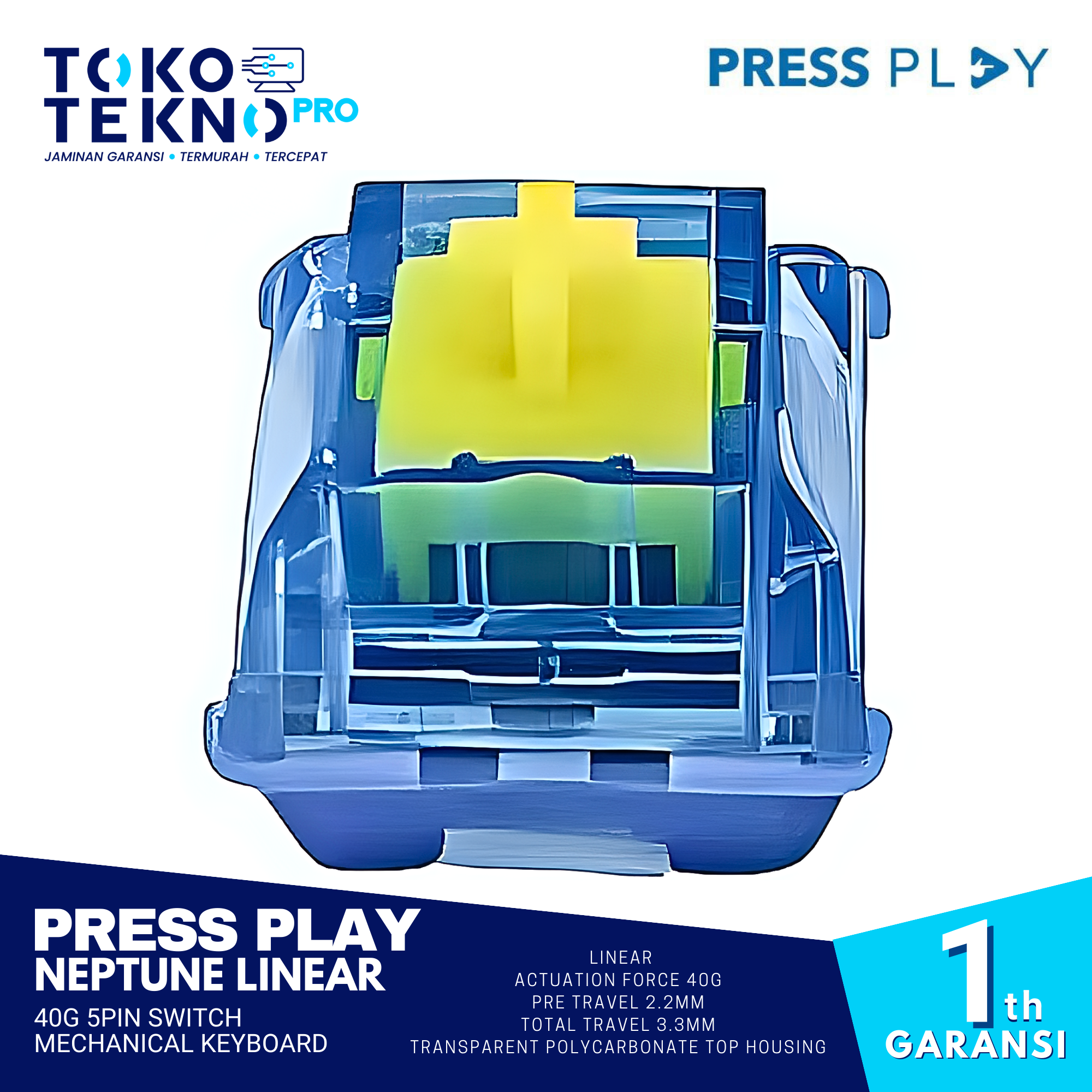 Press Play Neptune Linear 40g 5pin Switch Mechanical Keyboard