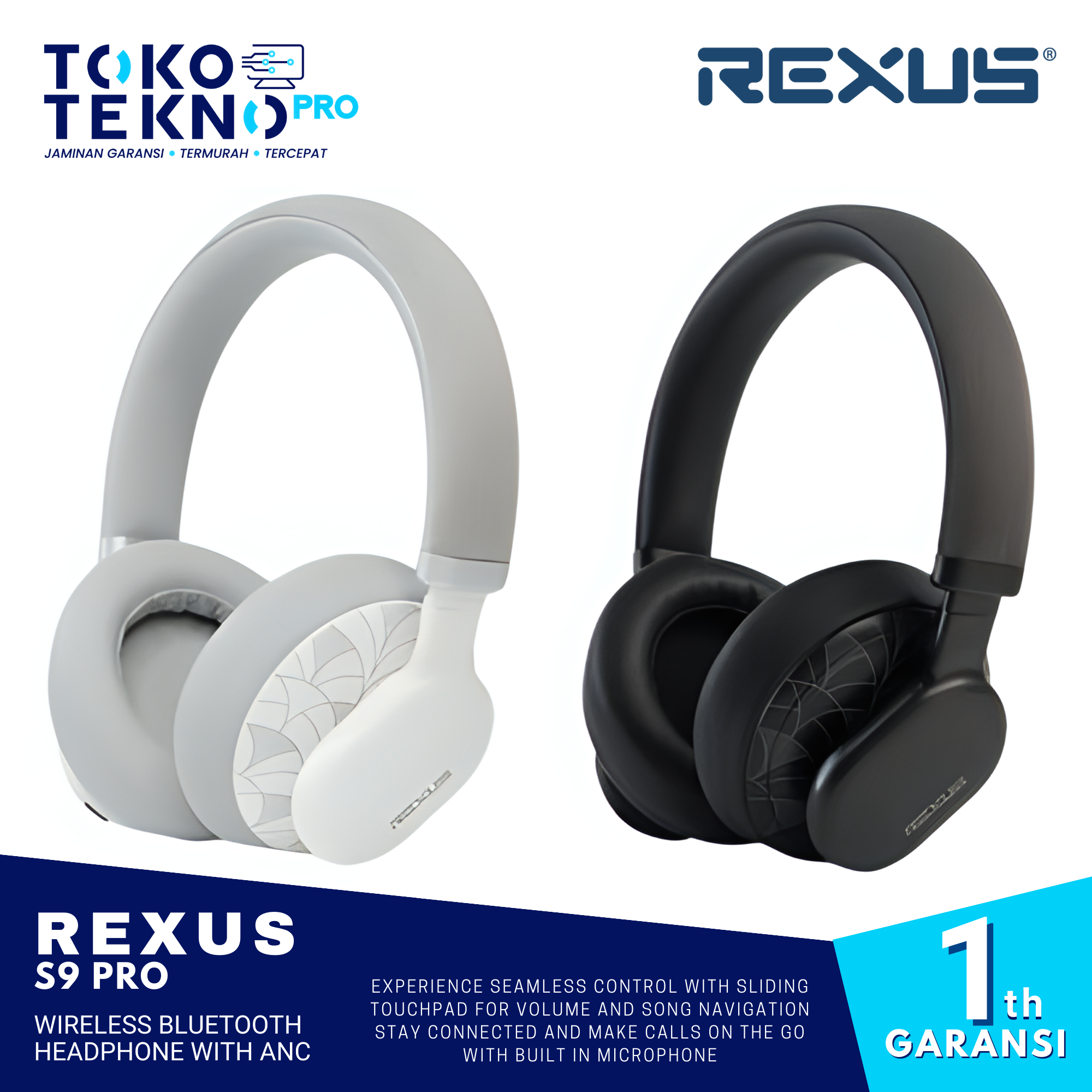 Rexus S9 Pro Wireless Bluetooth Headphone With ANC