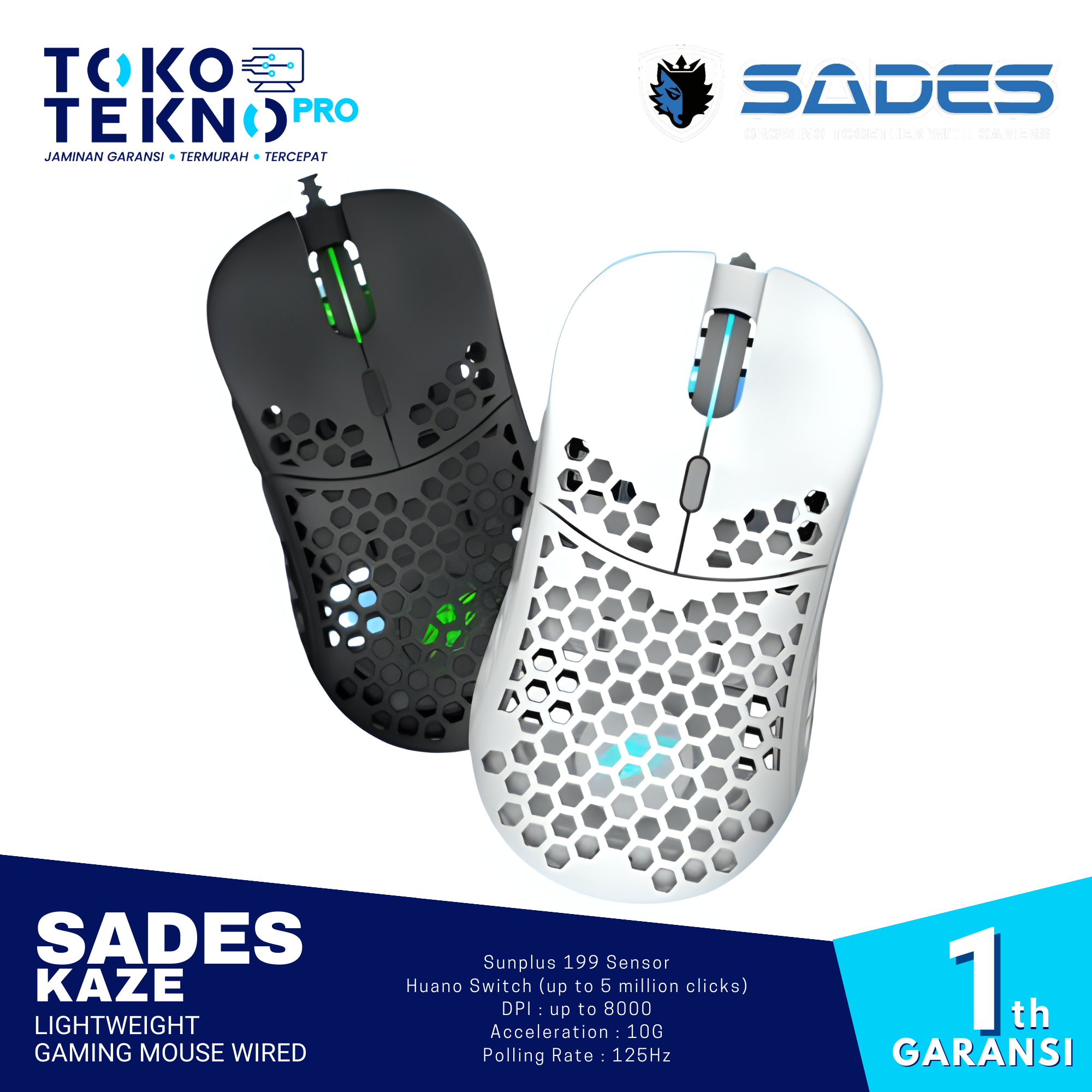 Sades Kaze Lightweight Gaming Mouse Wired