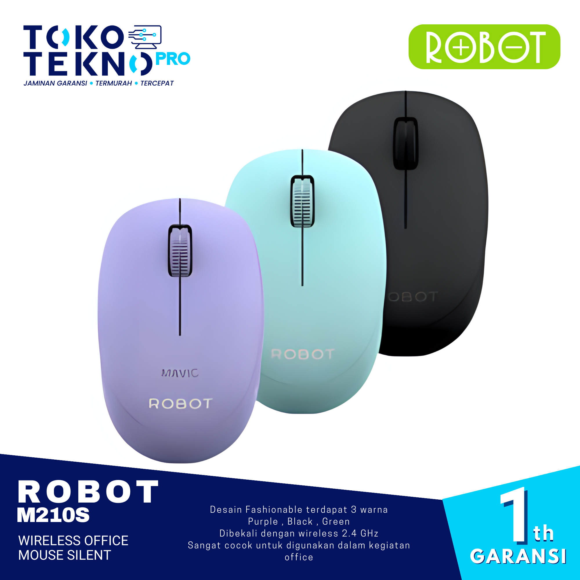 Robot M210s Wireless Office Mouse Silent