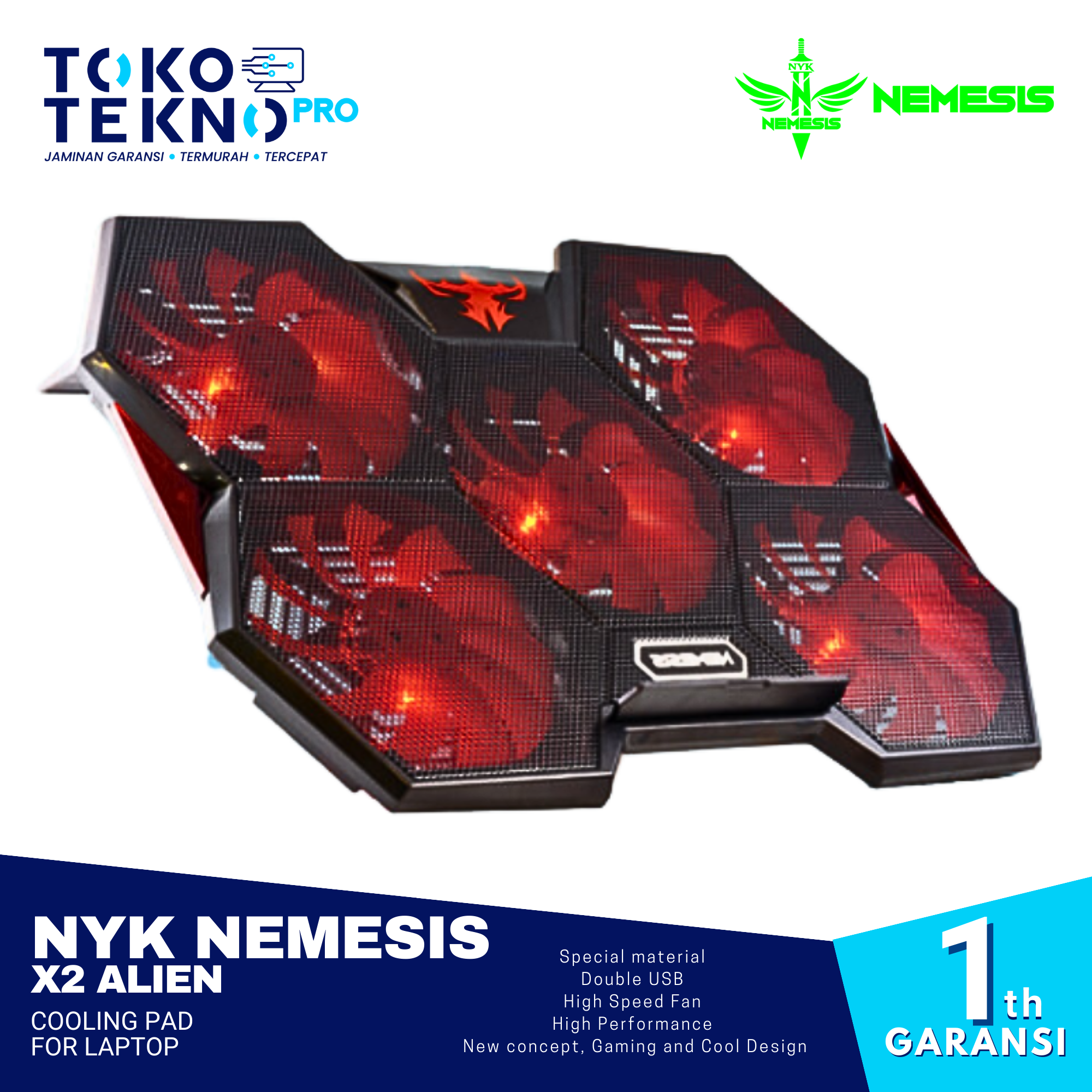 NYK Nemesis X2 Alien Cooling Pad For Laptop