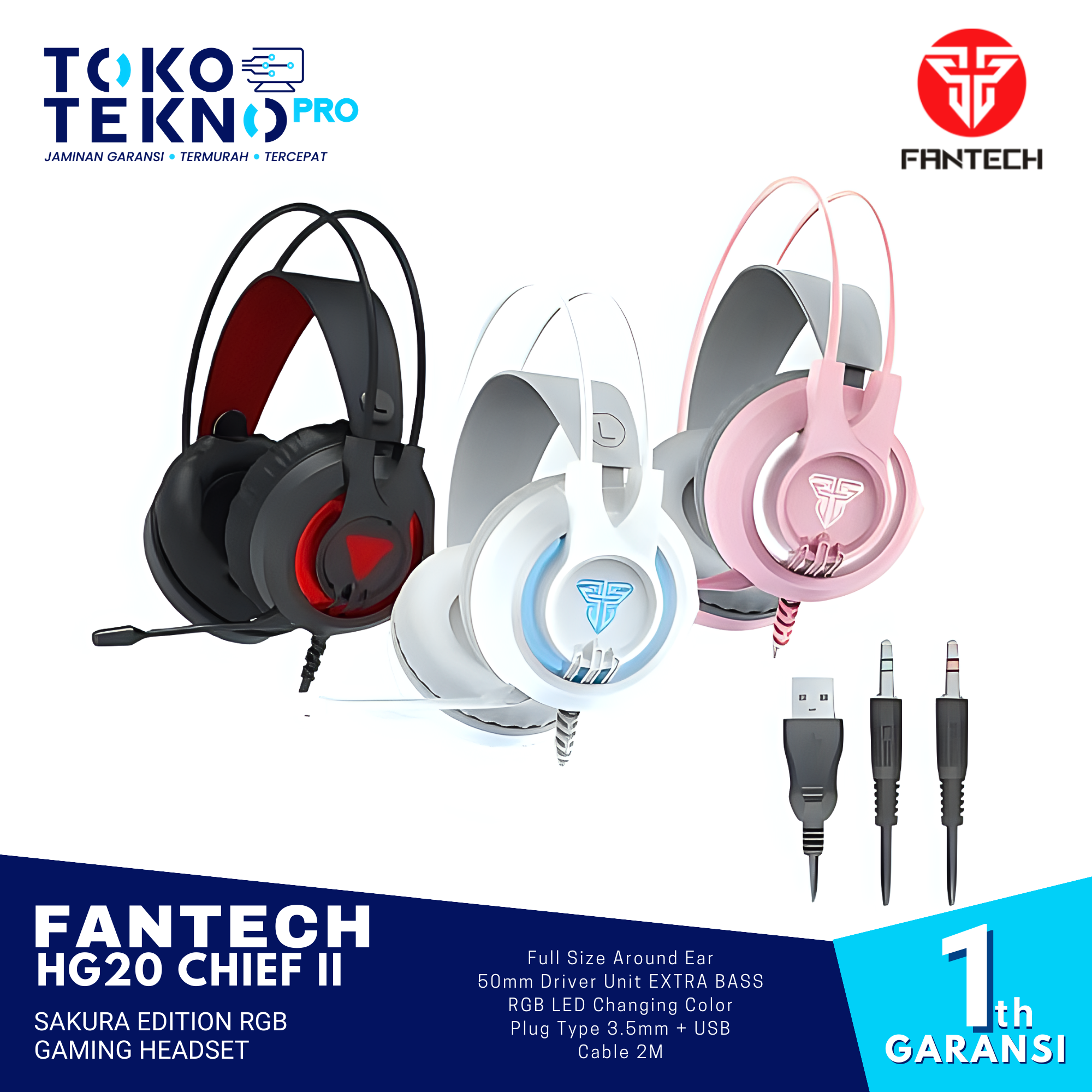 Fantech HG20 Chief II Sakura Edition RGB Gaming Headset