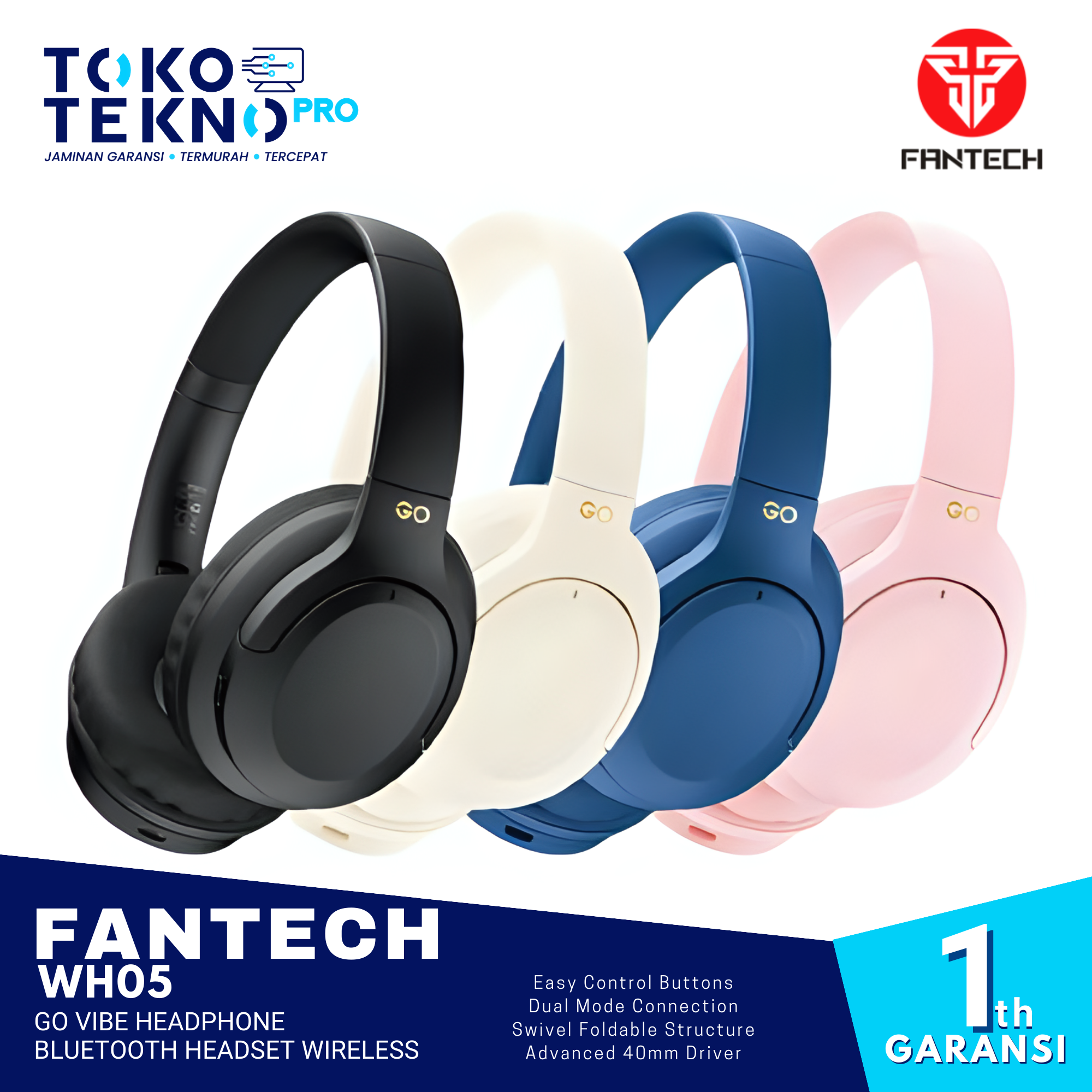Fantech WH05 GO Vibe Headphone Bluetooth Headset Wireless