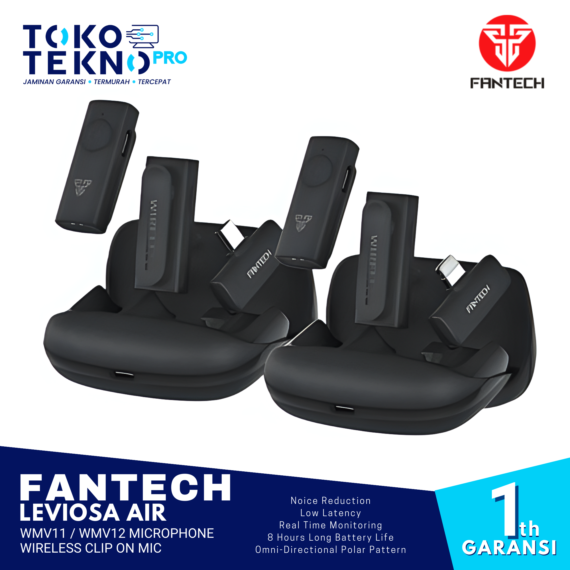 Fantech Leviosa Air WMV11 / WMV21 Microphone Wireless Clip On Mic