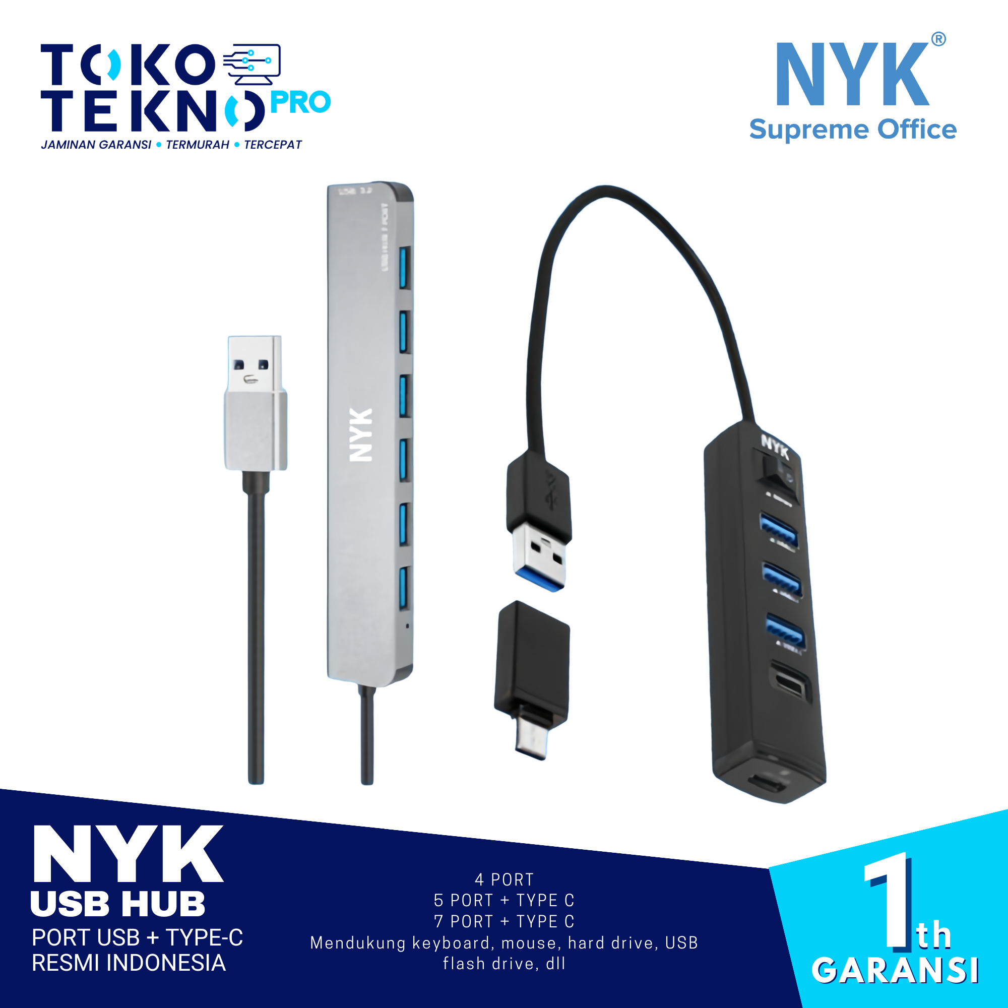 USB HUB Port USB + TYPE-C