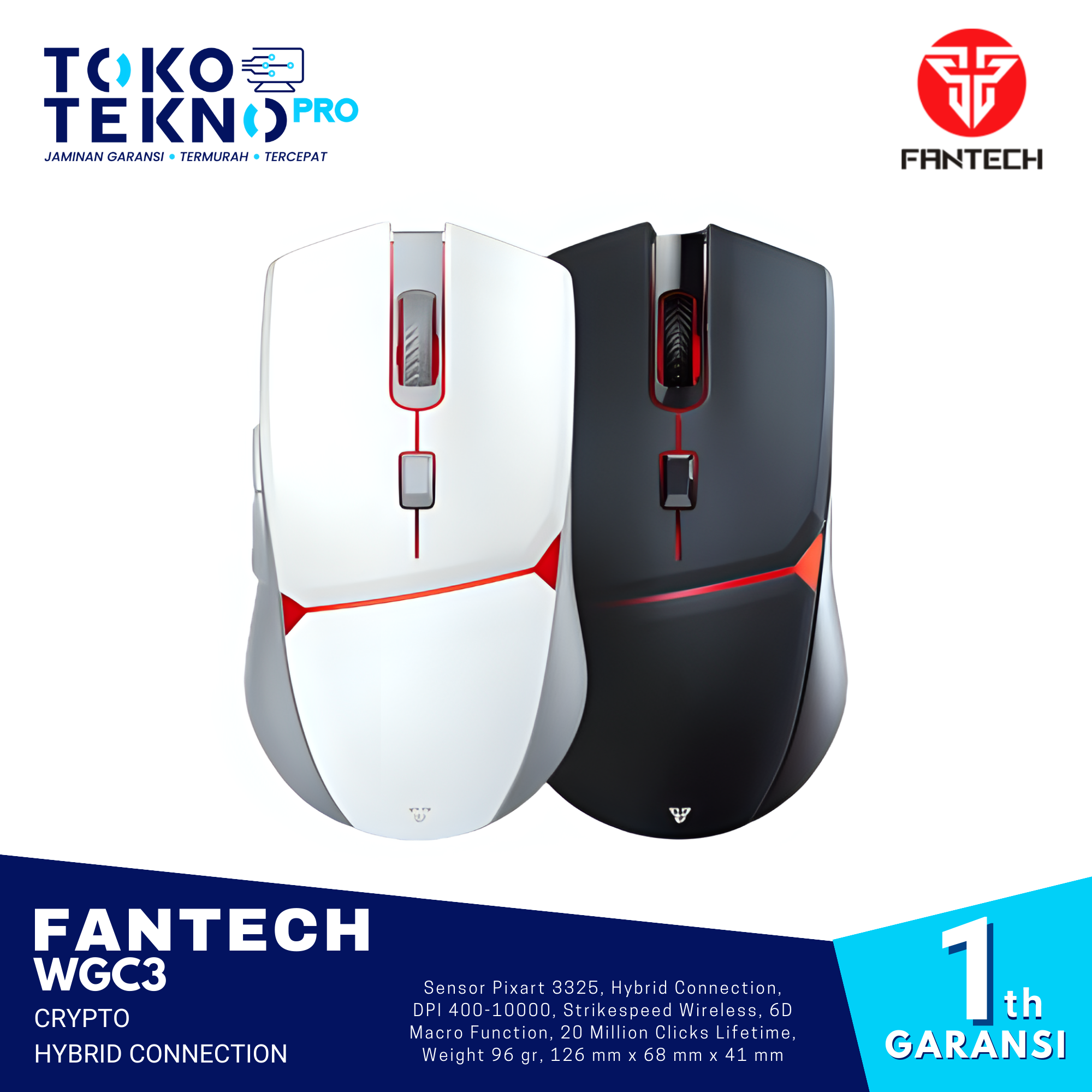 Fantech WGC3 Crypto Hybrid Connection Wireless Gaming Mouse