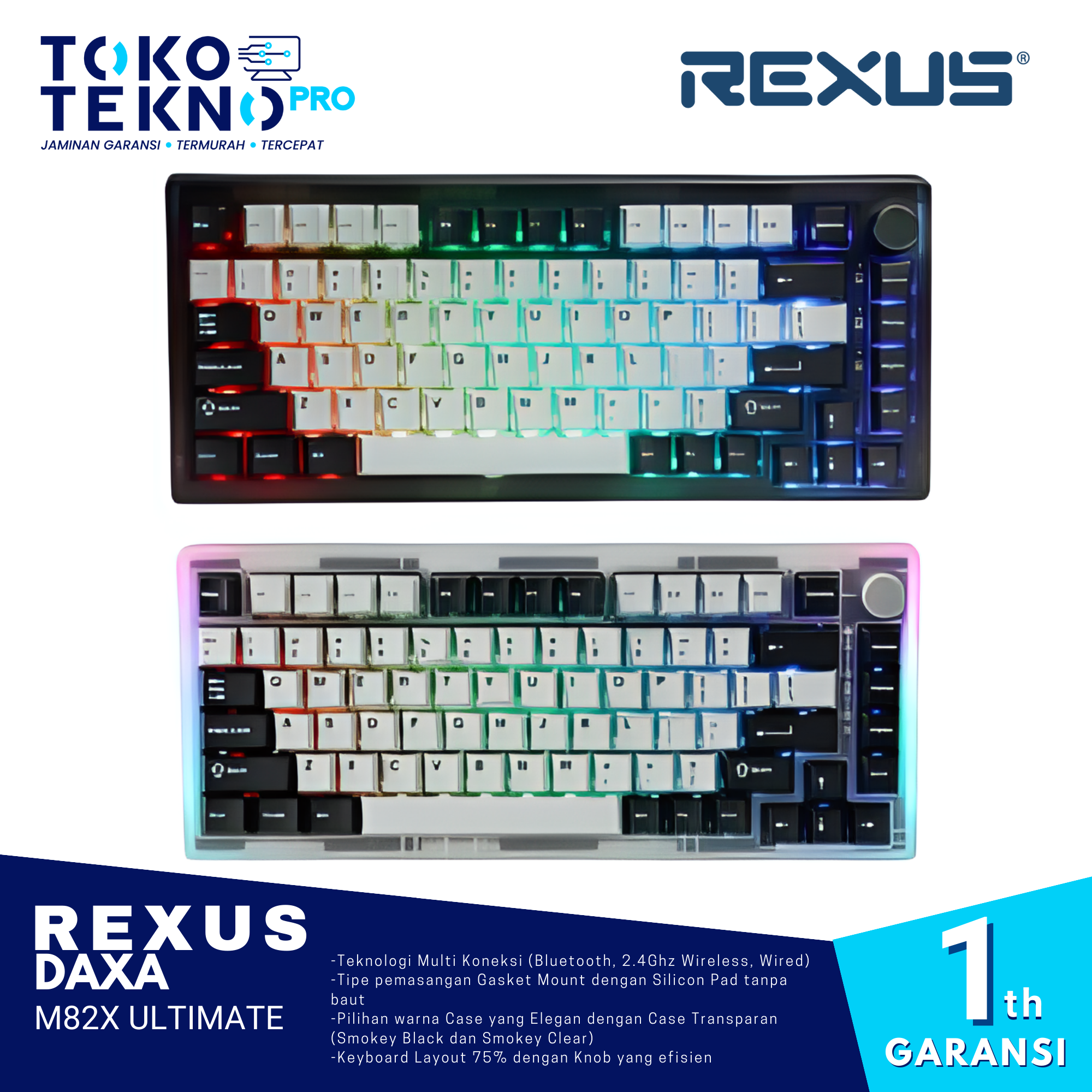 Rexus Daxa M82x Ultimate Wireless Connection Gaming Keyboard