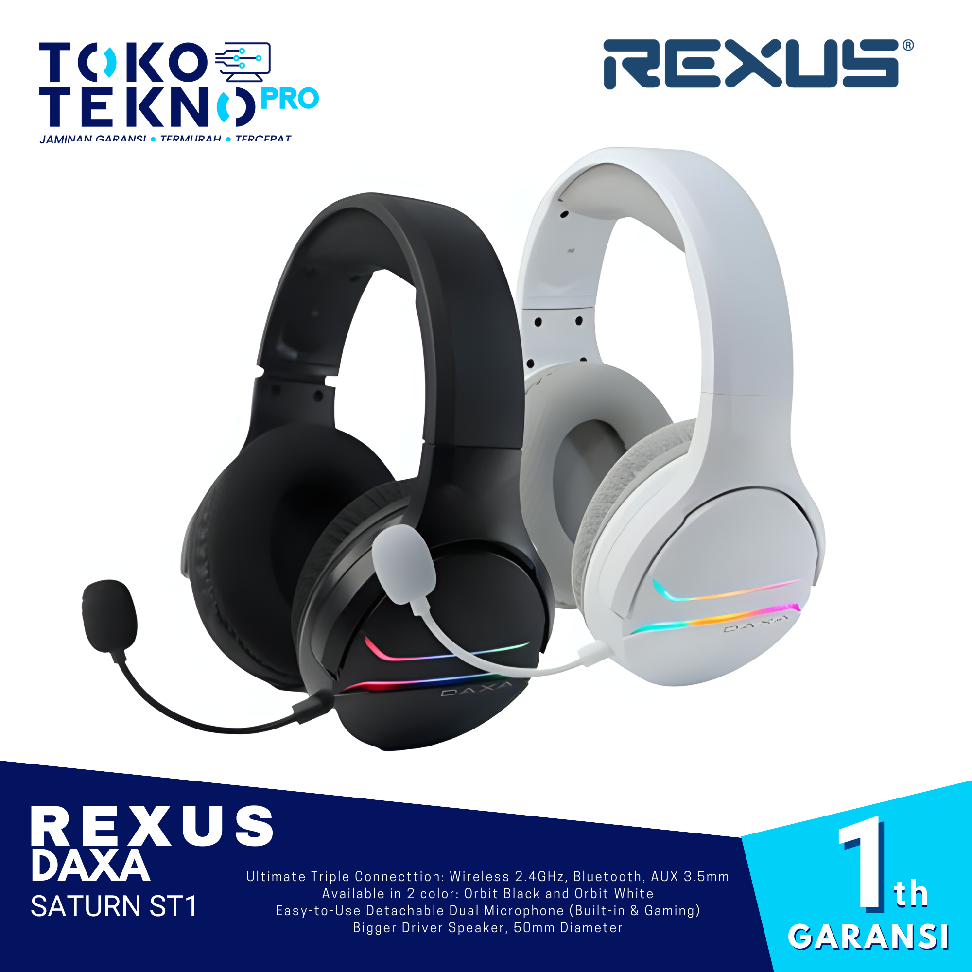 Rexus Daxa Saturn ST1 wireless Lightweight Gaming Headset