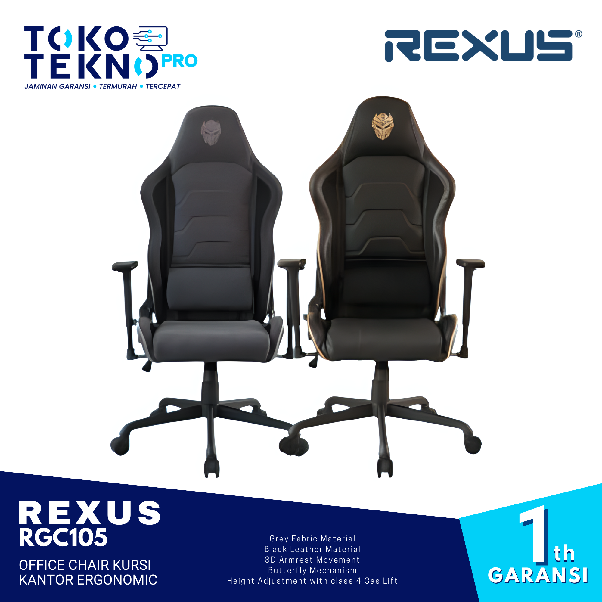 Rexus RGC105 Hybrid Gaming Chair Kursi Gaming
