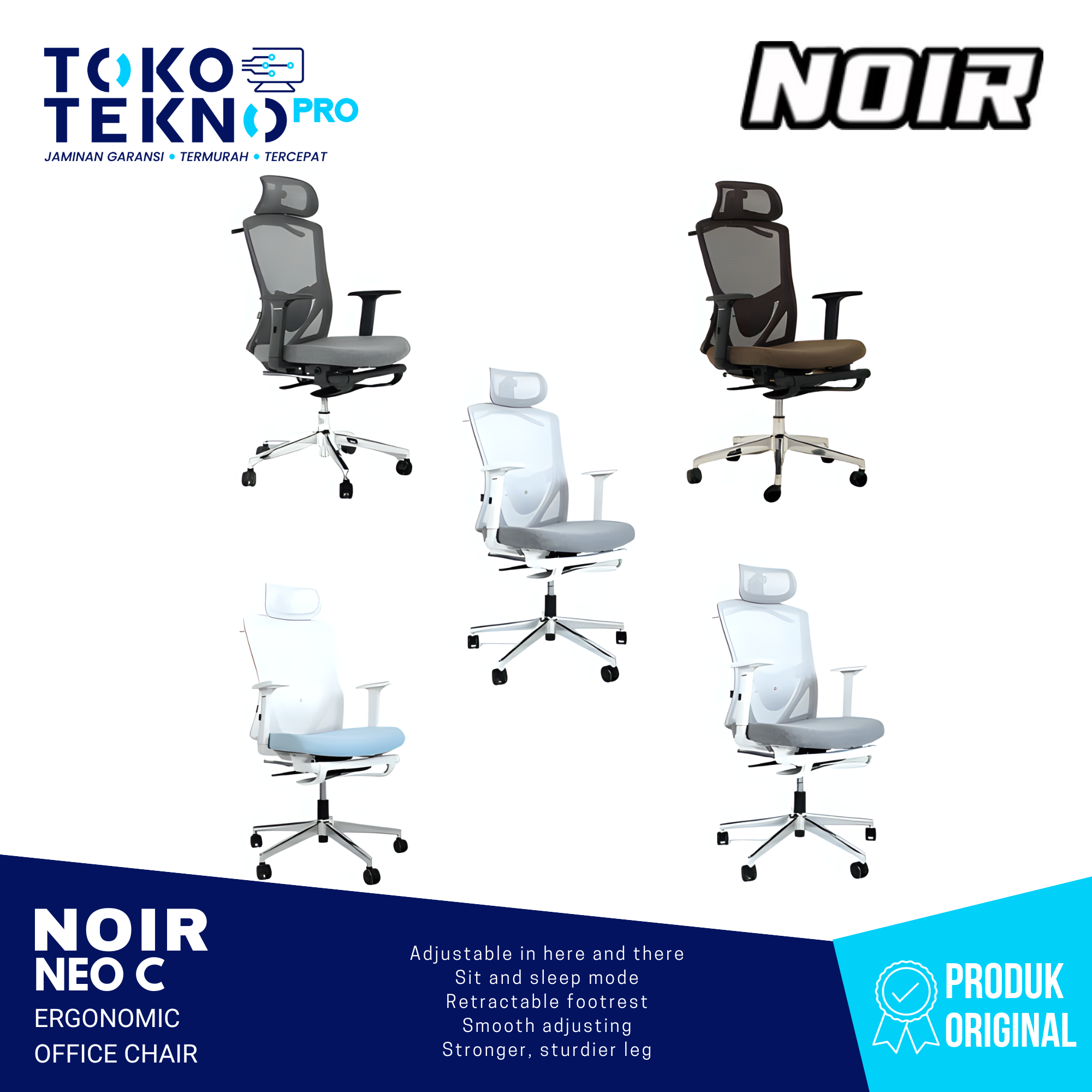 Noir NEO C Ergonomic Office Chair Kursi Office