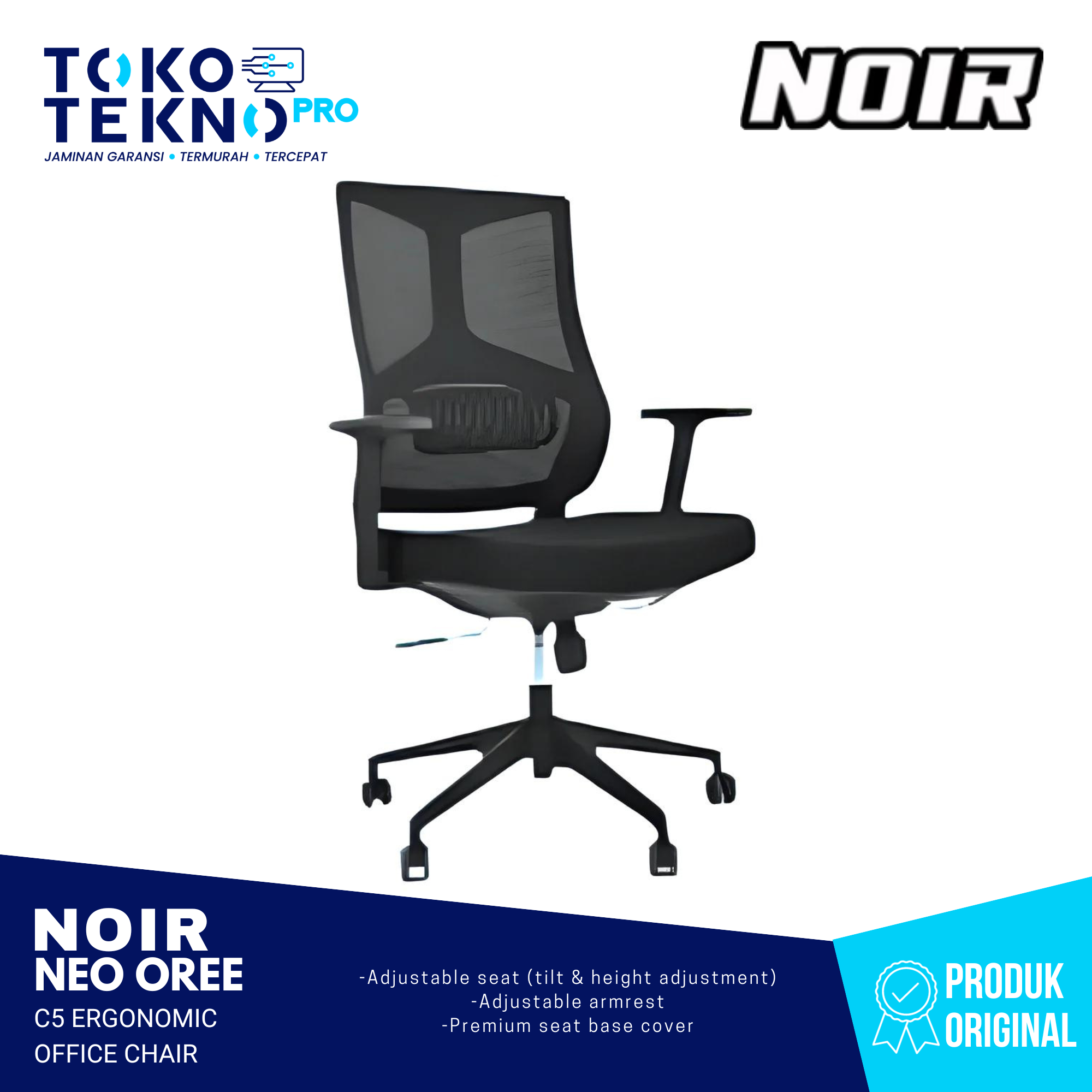 Noir Neo Oree C5 Ergonomic Office Chair Kursi Kantor Ergonomis