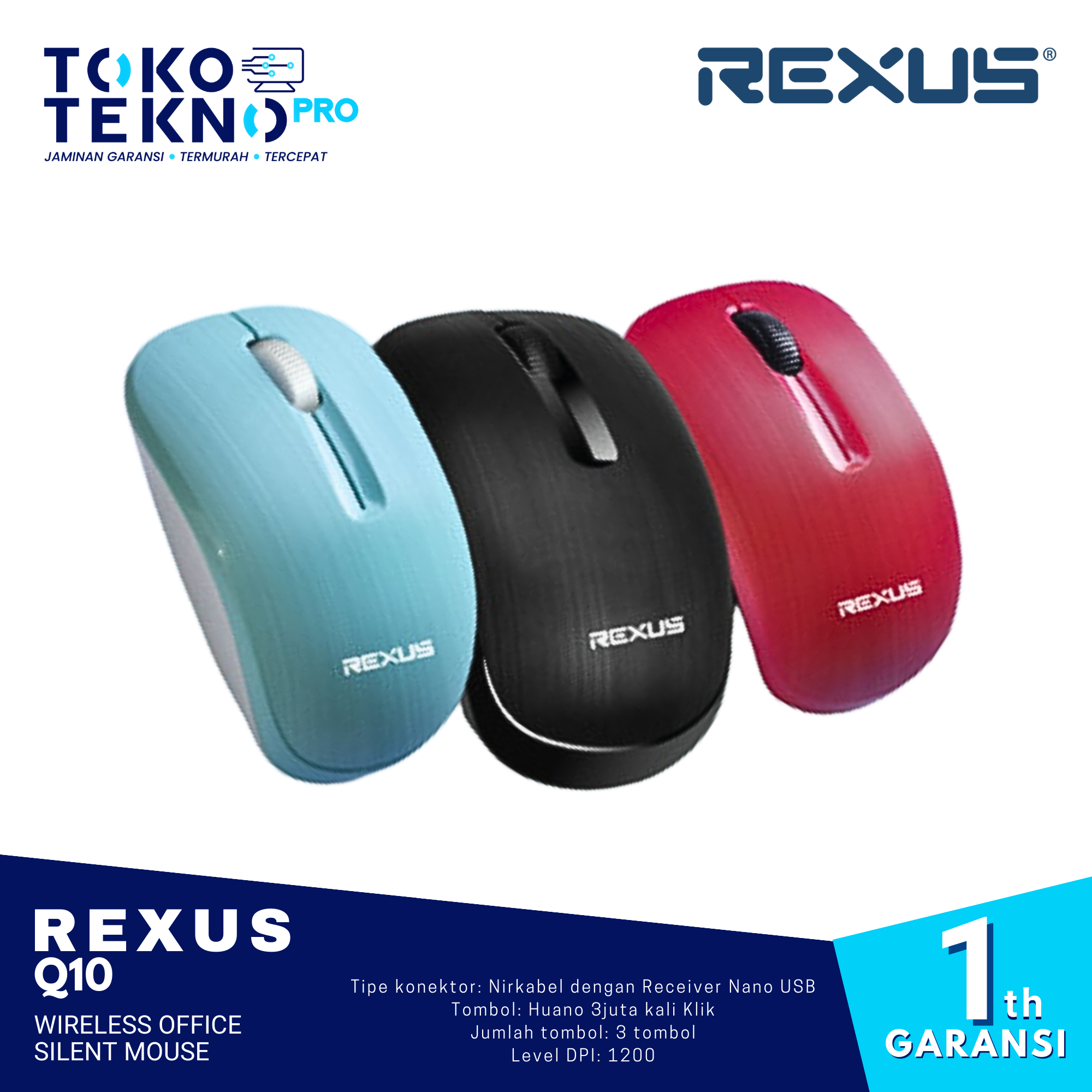 Rexus Q10 Wireless Office Silent Mouse