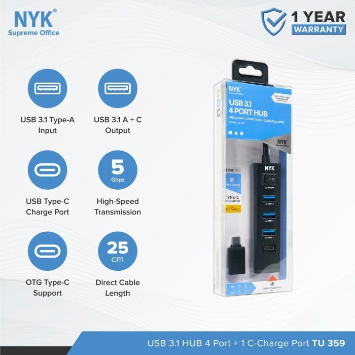 NYK USB HUB Port USB + TYPE-C