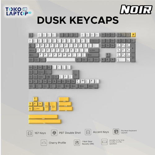 Noir Dusk Keycaps PBT Doubleshot Cherry Profile Keycap Set