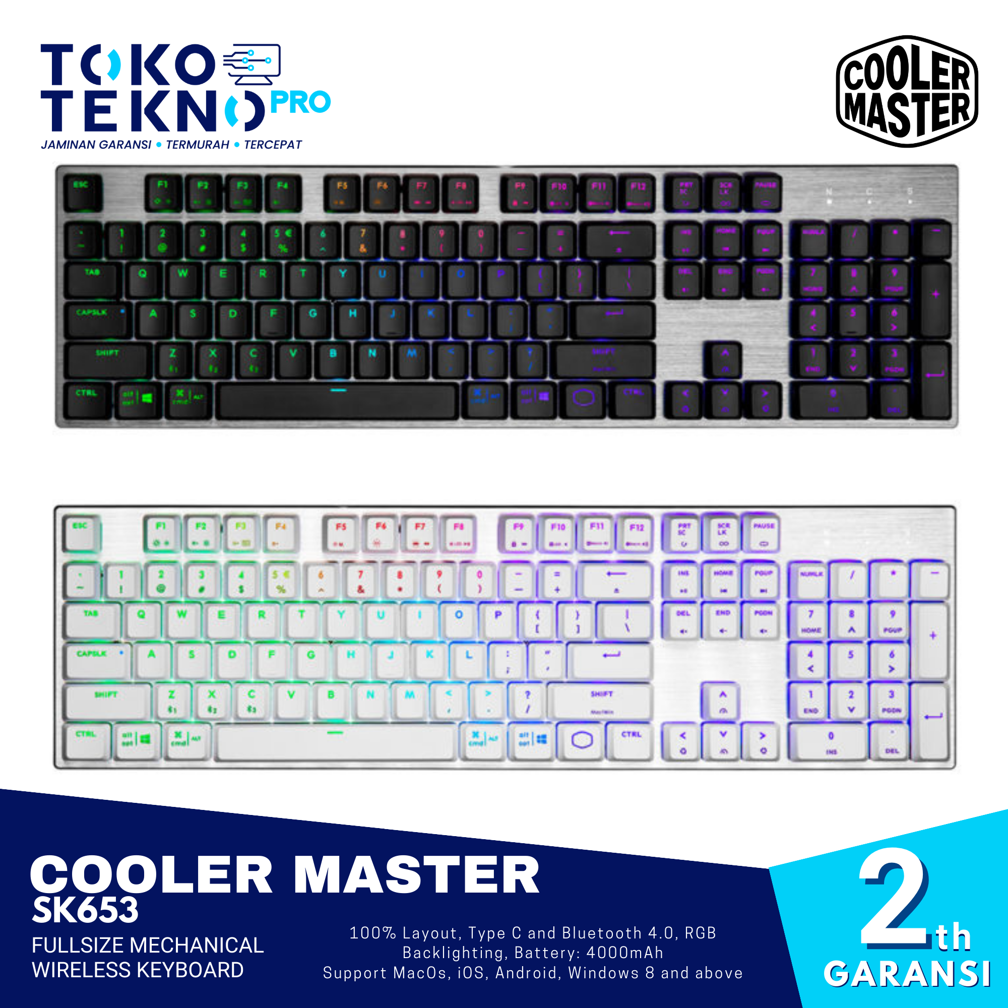 Cooler Master SK653 Fullsize Mechanical Wireless Keyboard