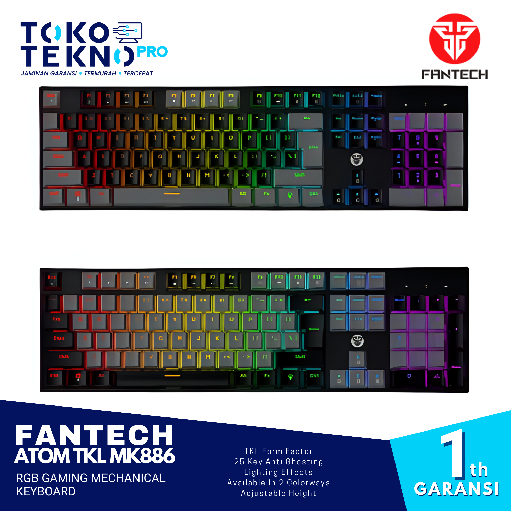 Fantech ATOM Fullsize MK886 RGB Gaming Mechanical Keyboard