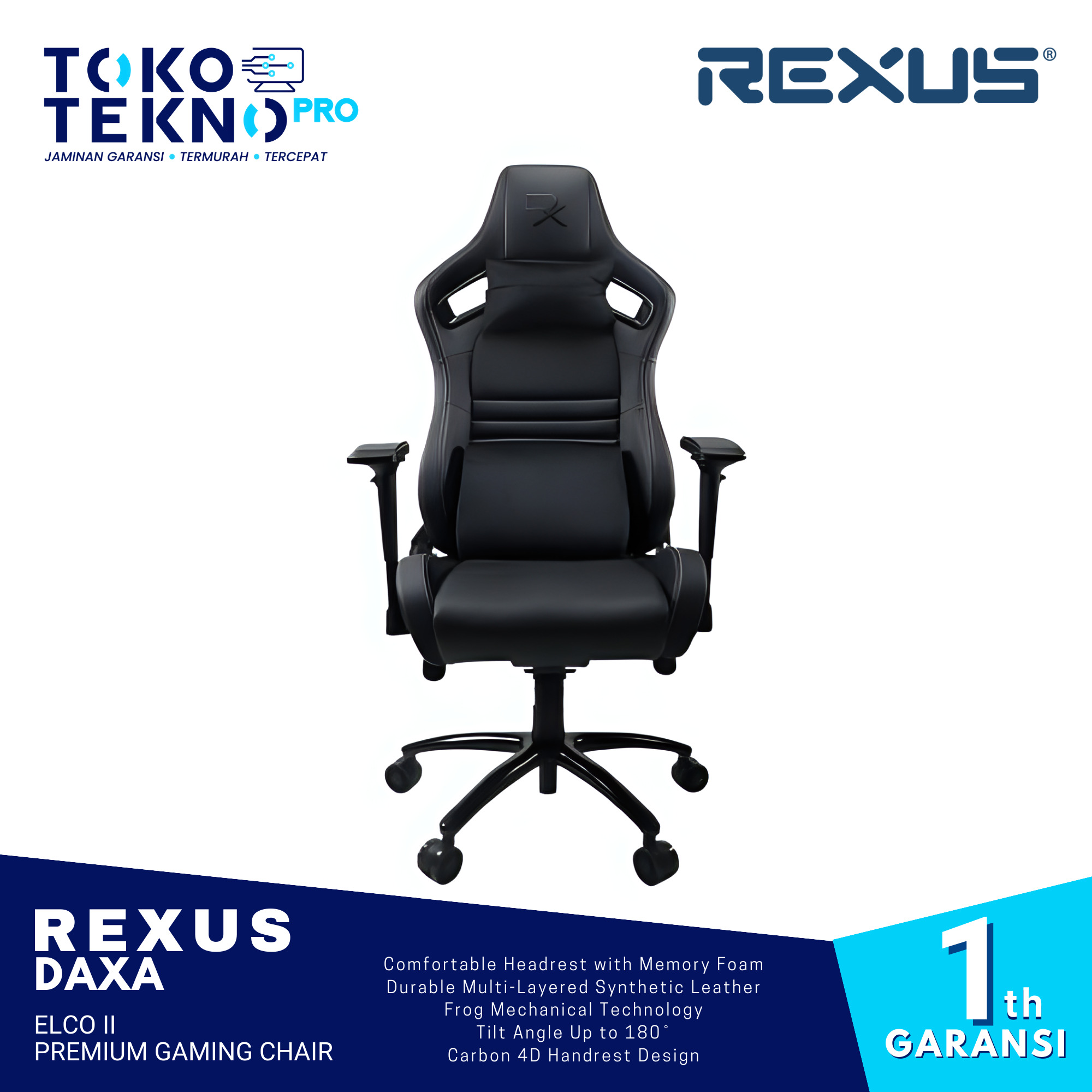 Rexus Daxa Elco 2 Premium Gaming Chair Kursi Gaming