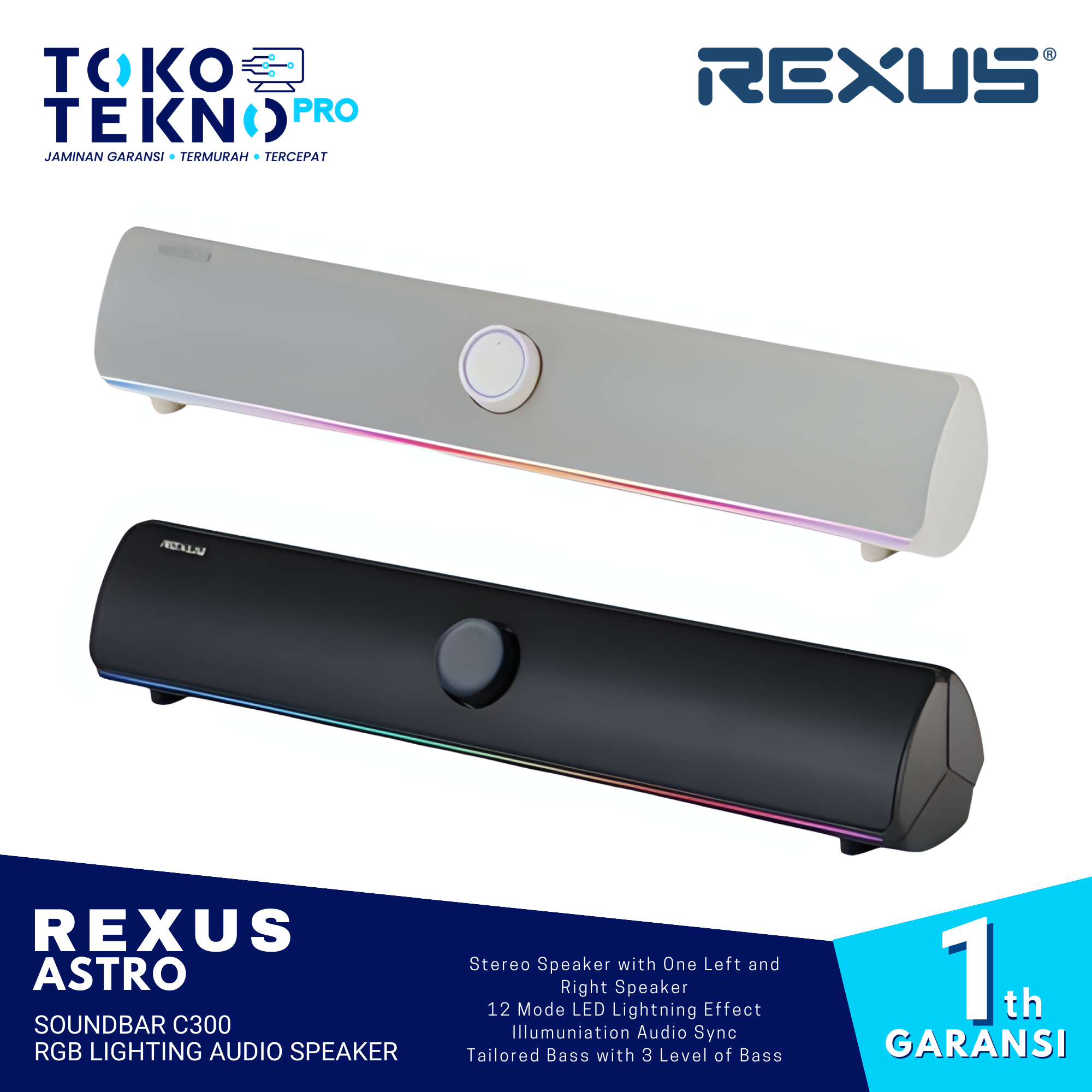 Rexus Astroc C300 RGB Lighting Bluetooth Audio Speaker