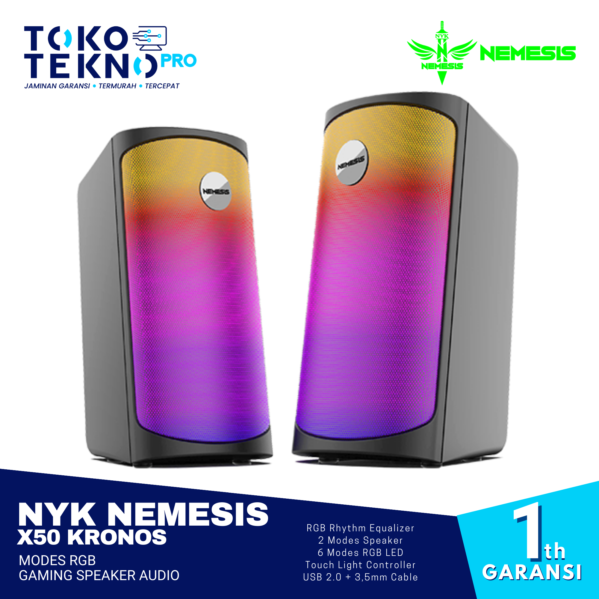 NYK Nemesis X50 Kronos 2 Modes RGB Gaming Speaker Audio