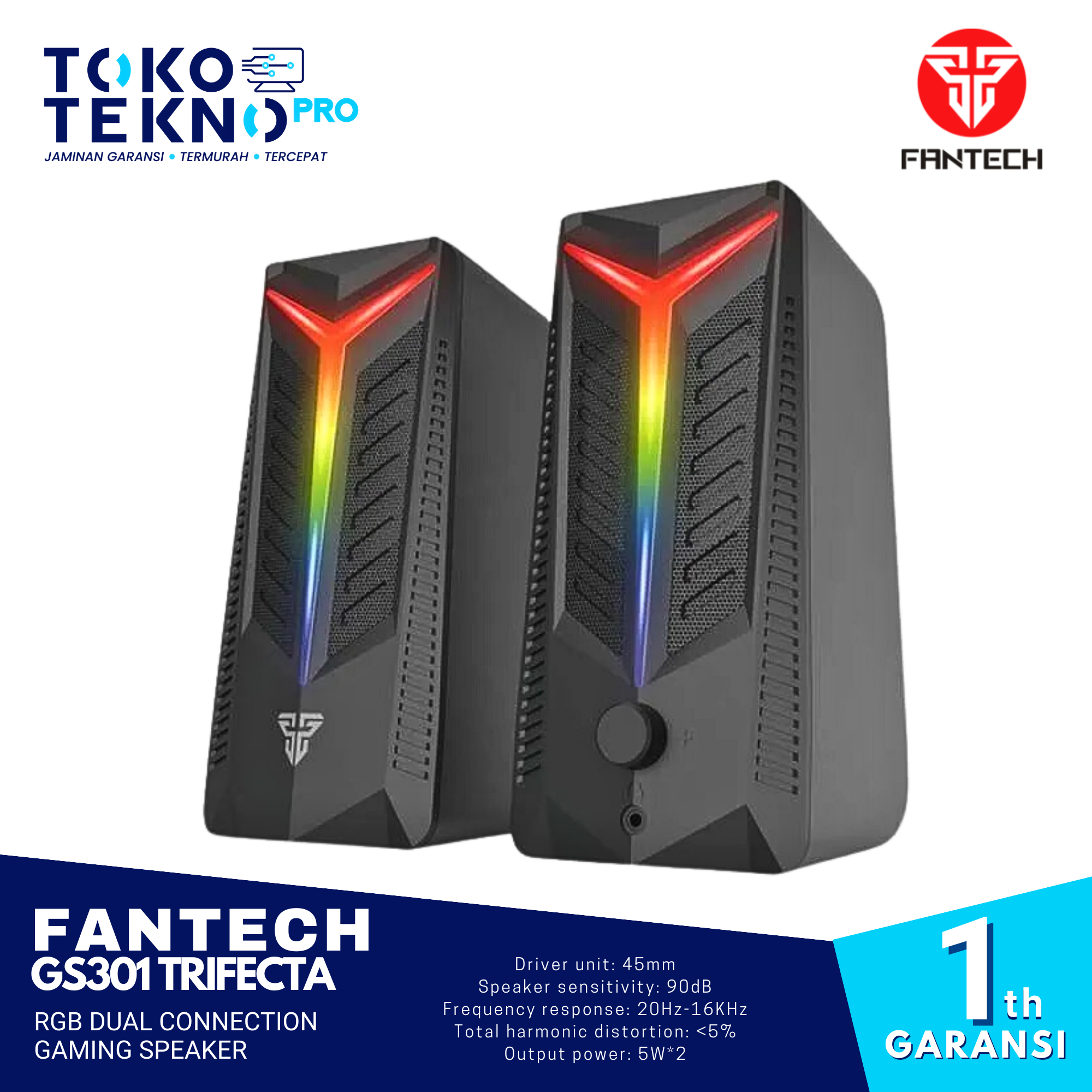 Fantech GS301 Trifecta RGB Dual Connection Gaming Speaker