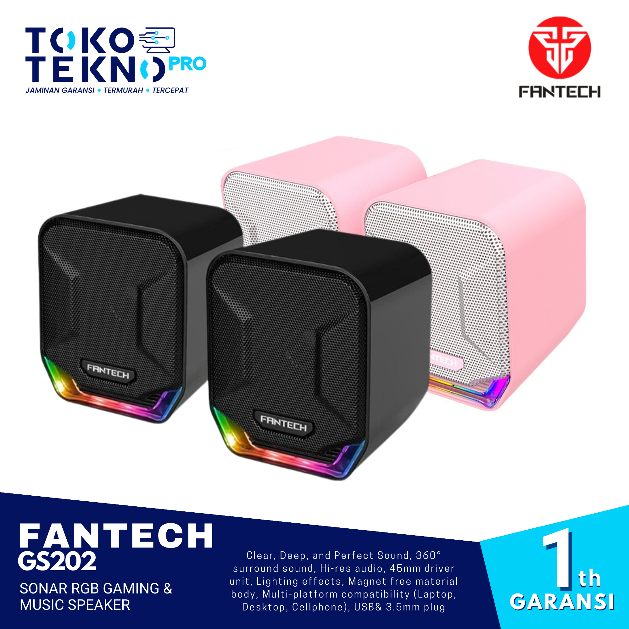 Fantech GS202 Sonar RGB Gaming & Music Speaker