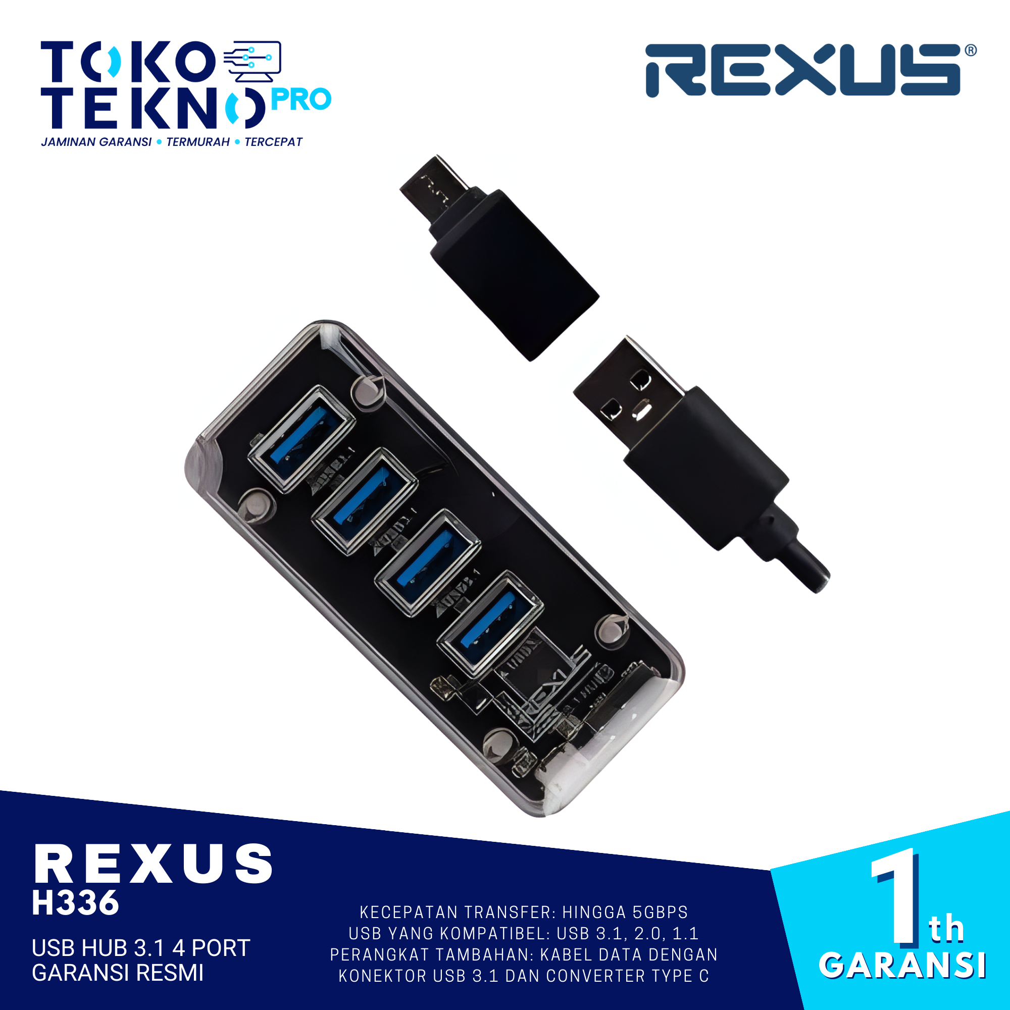 Rexus H336 USB Hub 3.1 4 Port