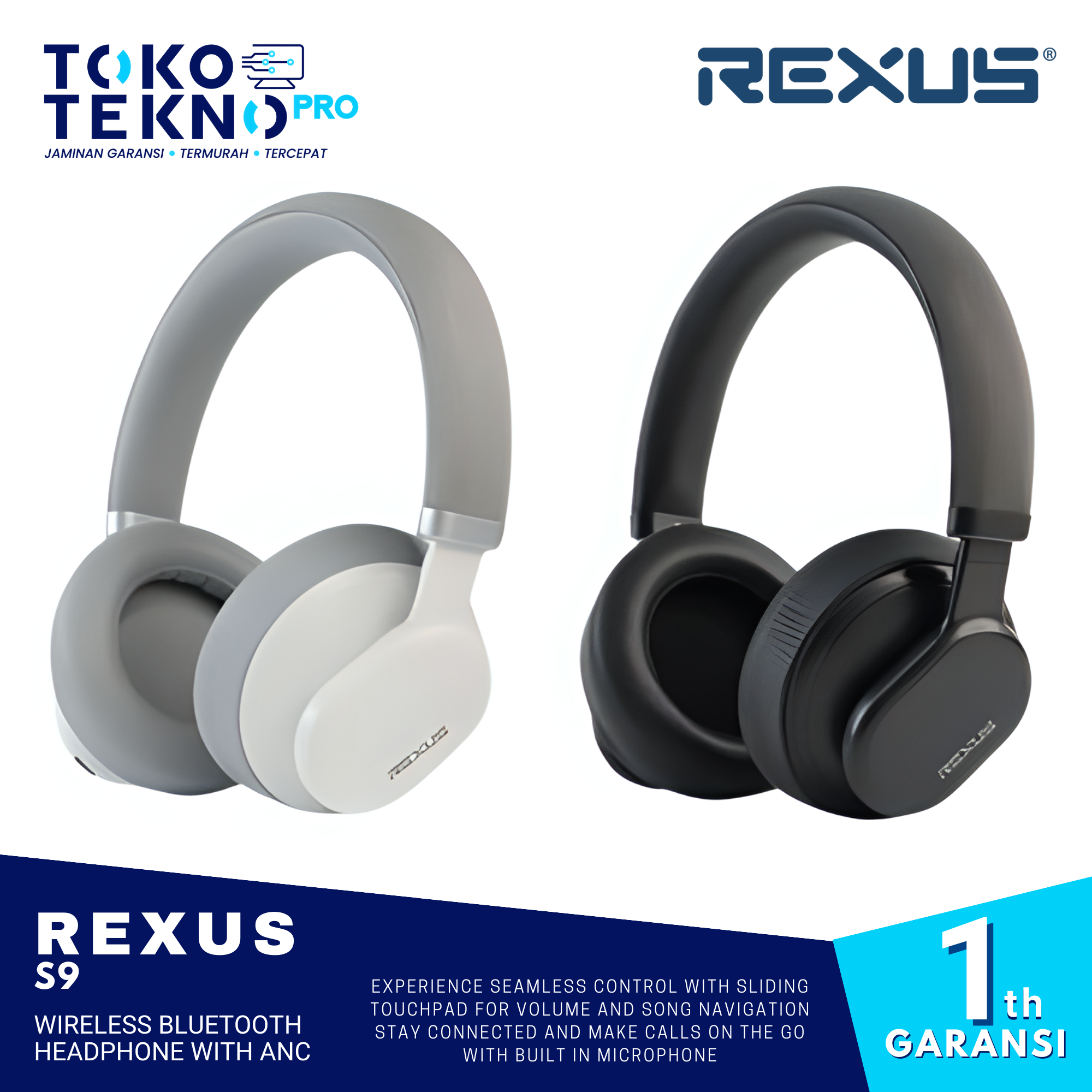 Rexus S9 Wireless Bluetooth Headphone With ANC