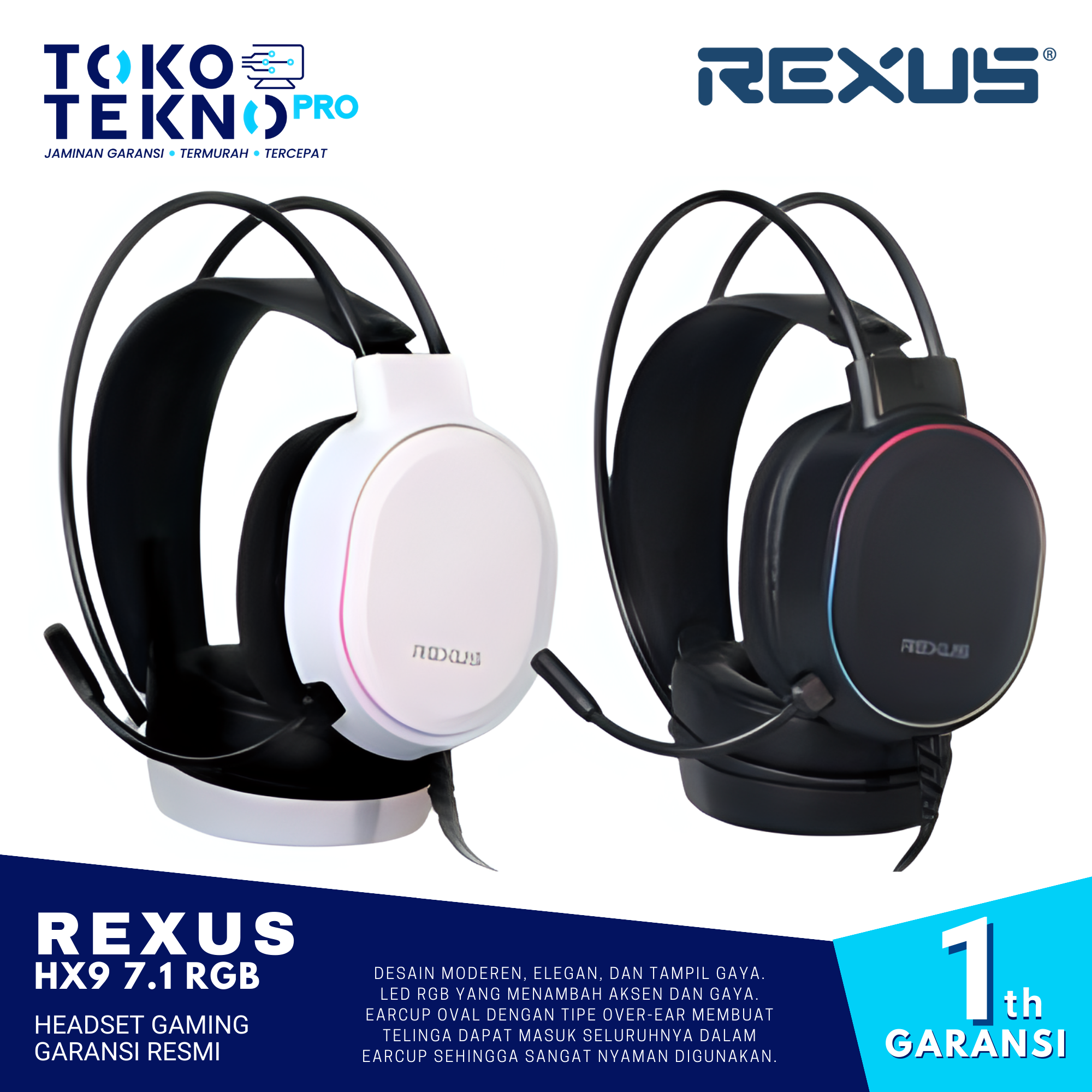 Rexus HX9 7.1 RGB Headset Gaming
