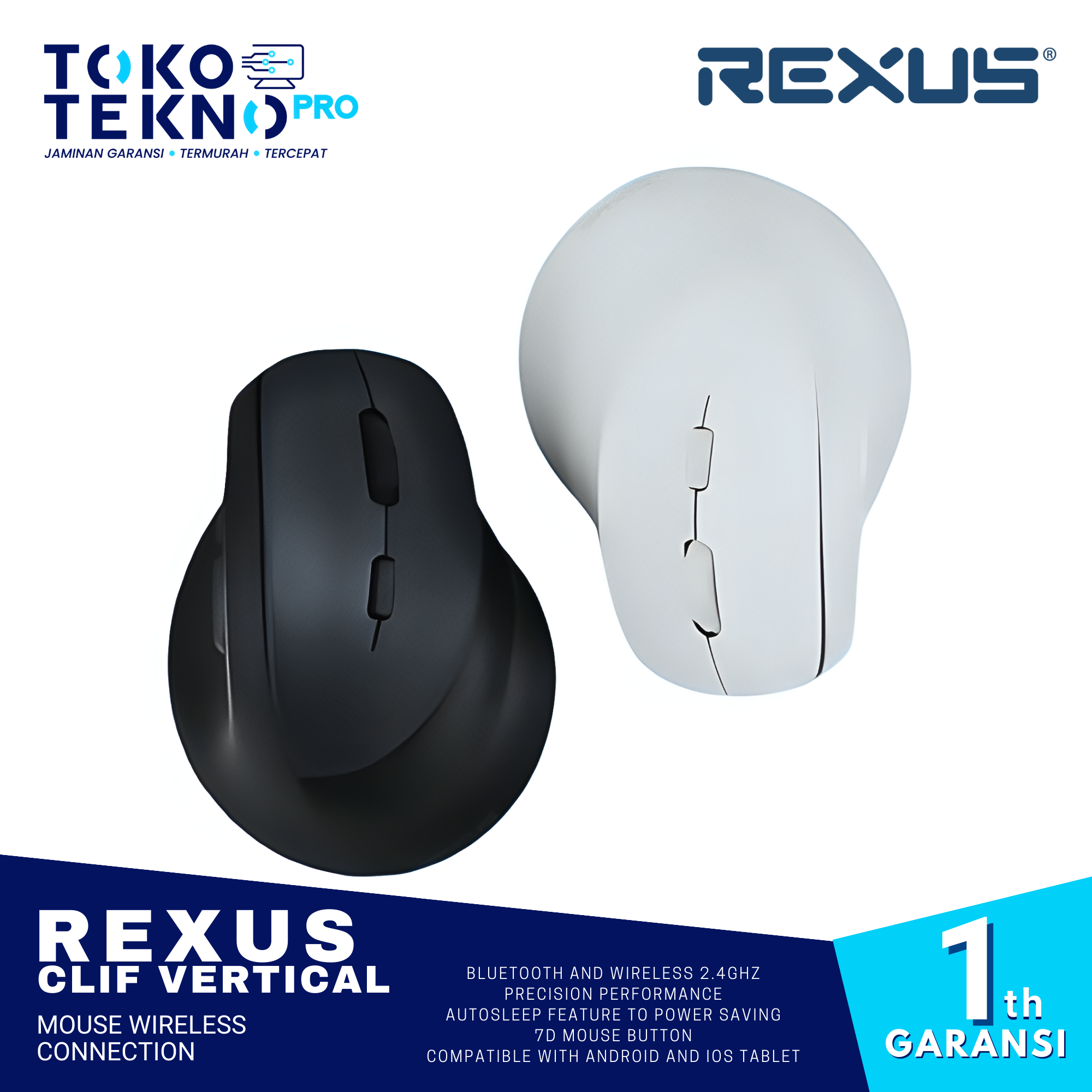 Rexus Clif Vertical Mouse Wireless Connection