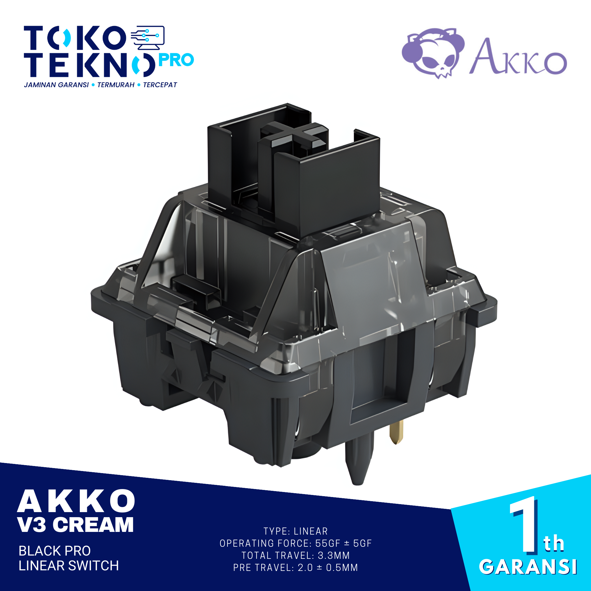 Akko V3 Cream Black Pro Linear Switch For Mechanical Keyboard