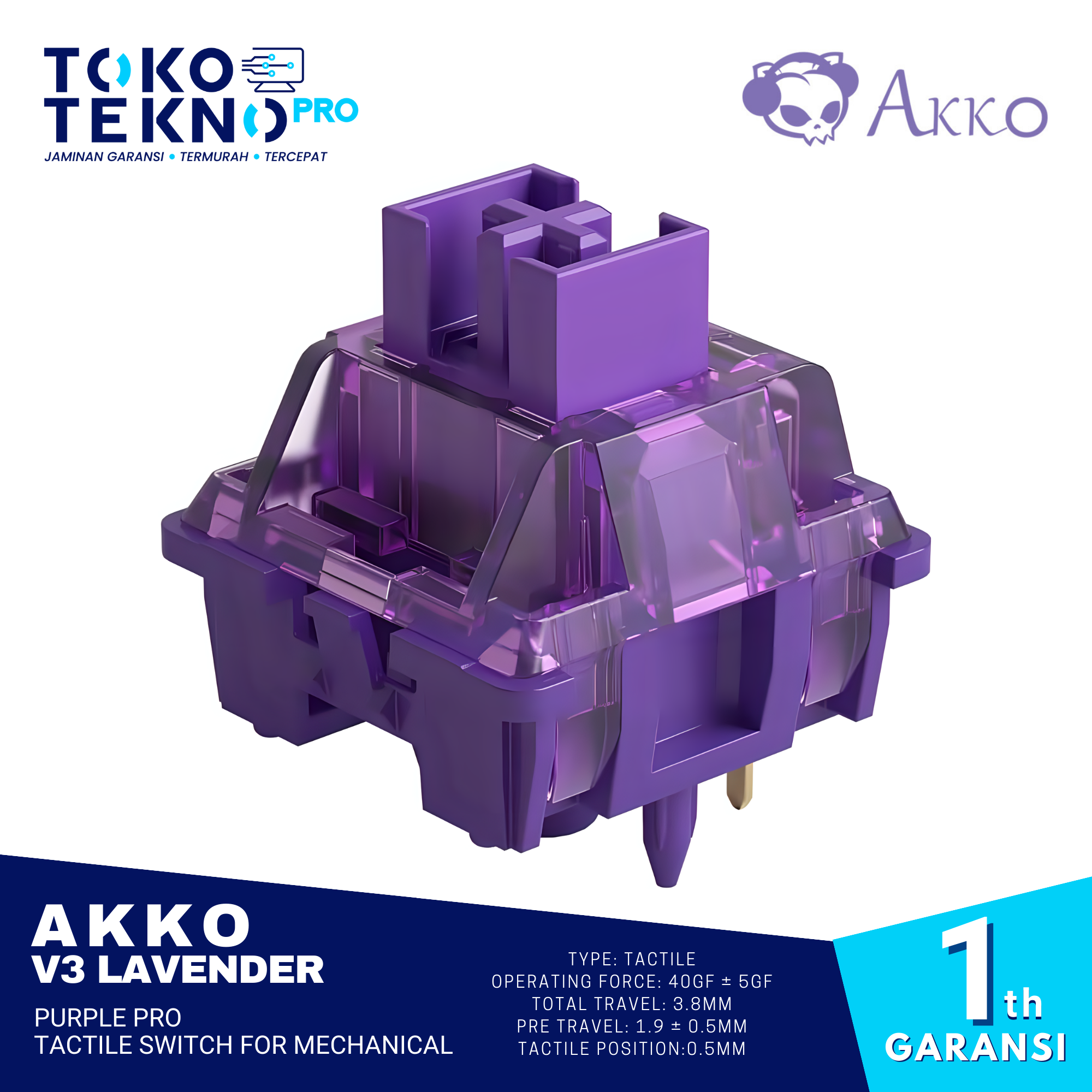 Akko V3 Lavender Purple Pro Tactile Switch For Mechanical Keyboard