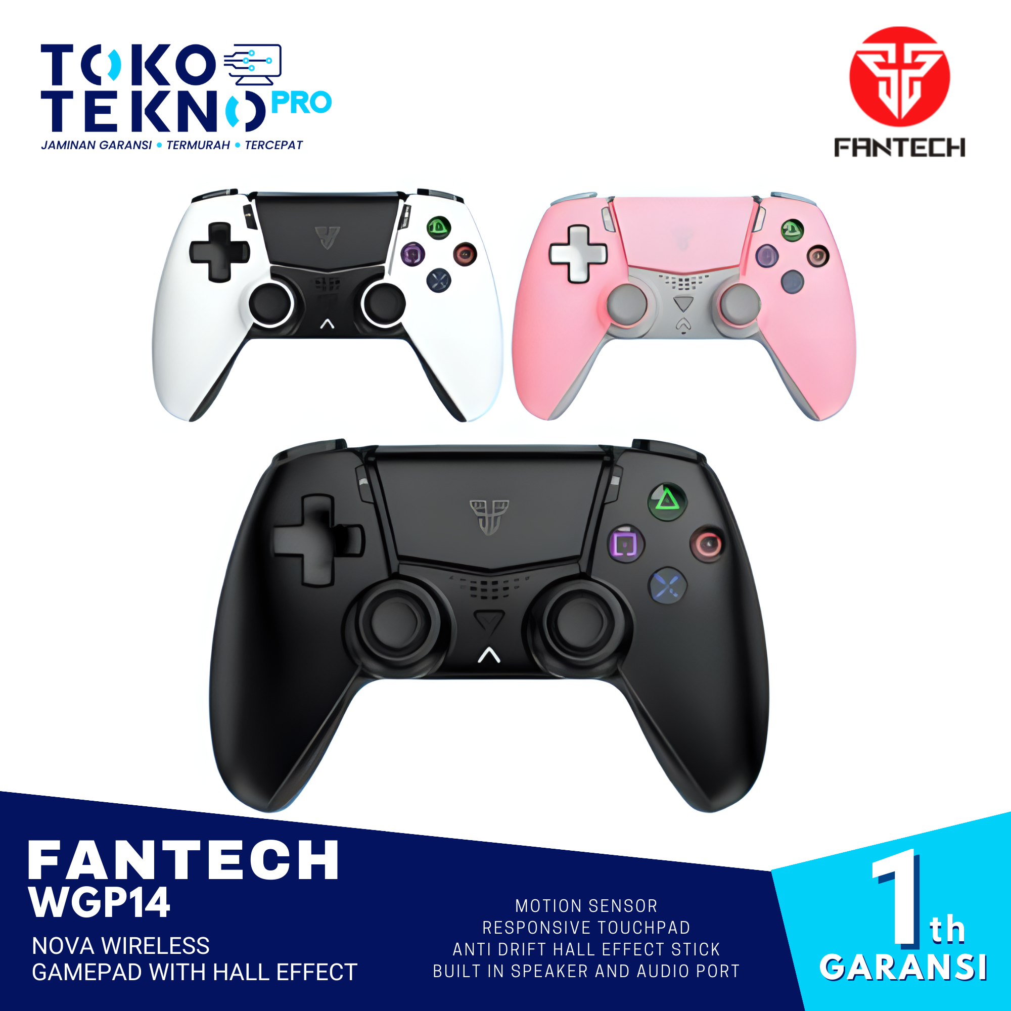 Fantech WGP14 Nova Wireless Gamepad With Hall Effect For PS Android PC
