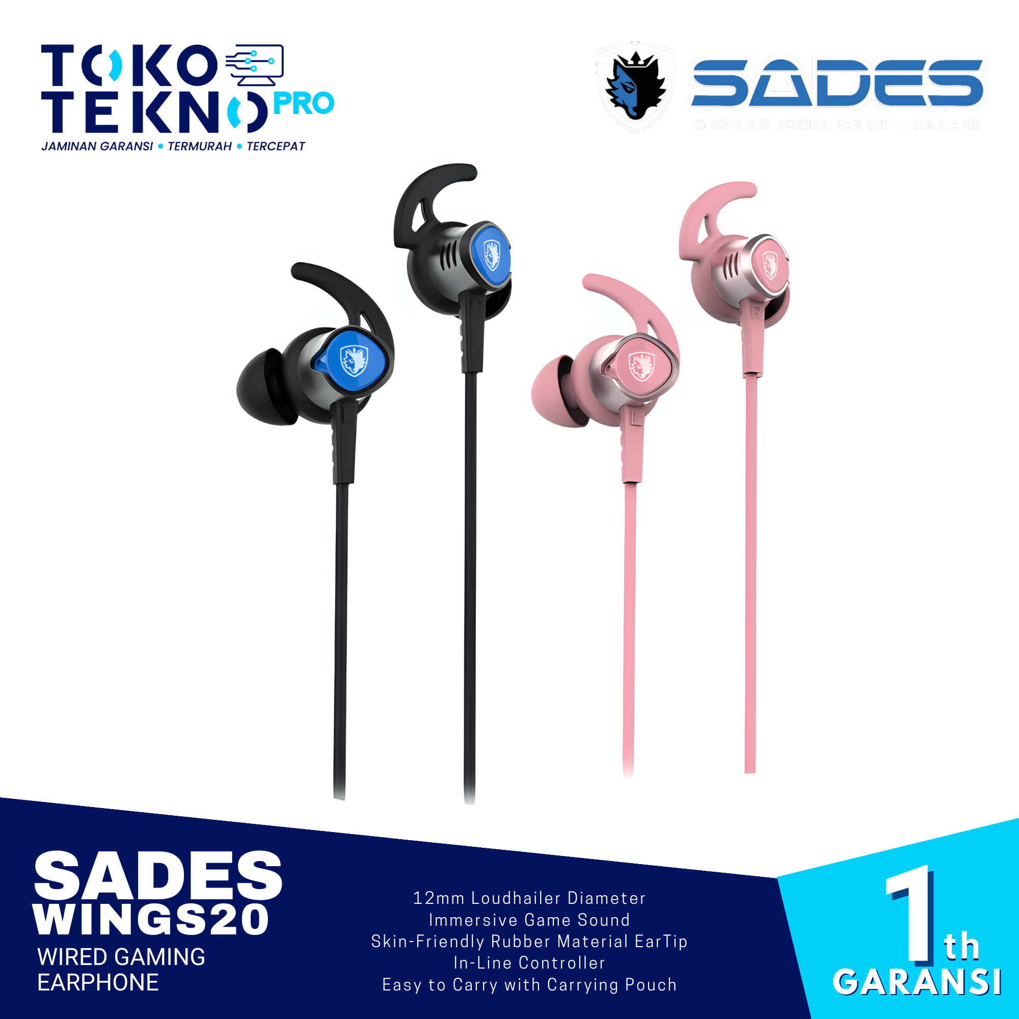Sades Wings20 Wired Gaming Earphone