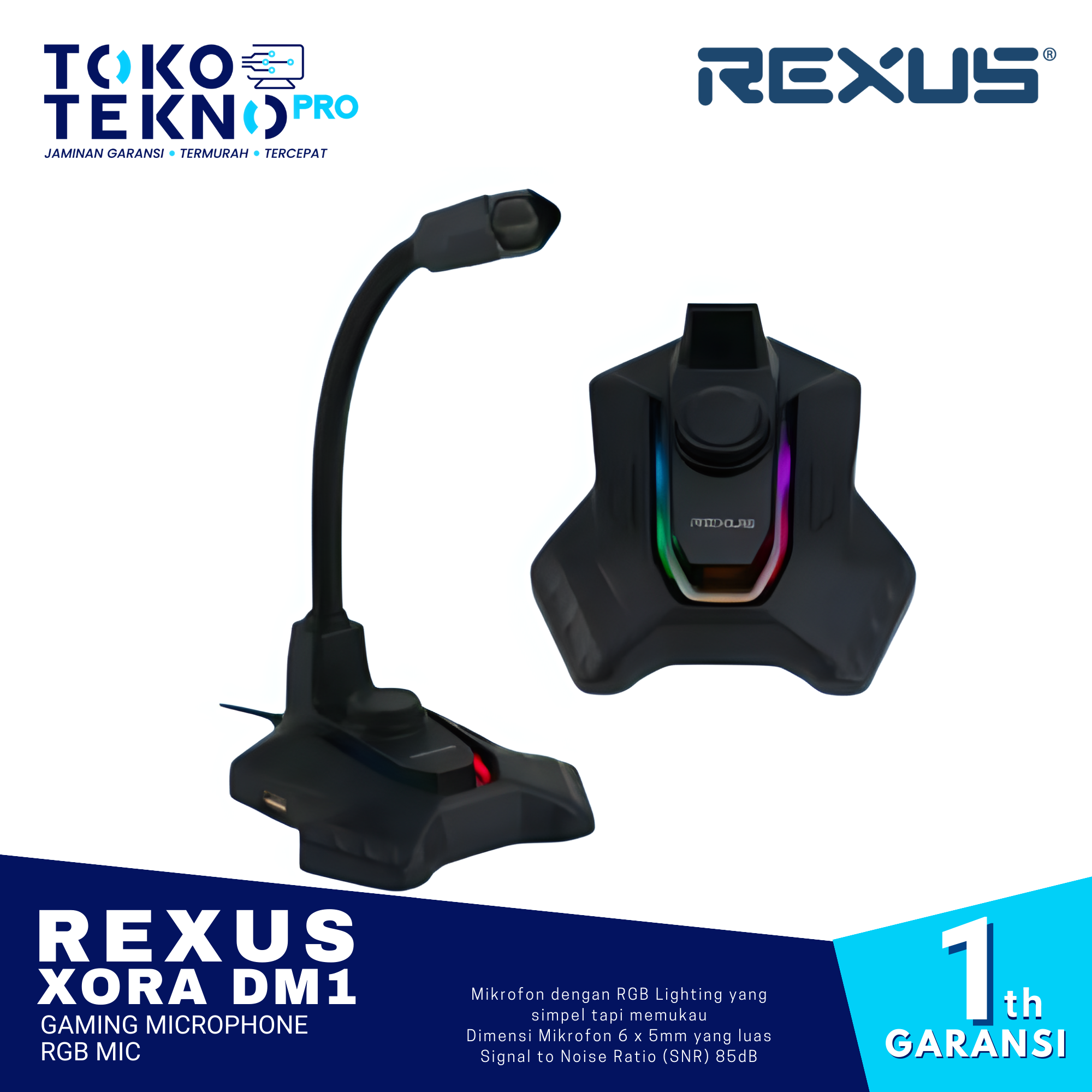 Rexus Xora DM1 Gaming Microphone RGB Mic