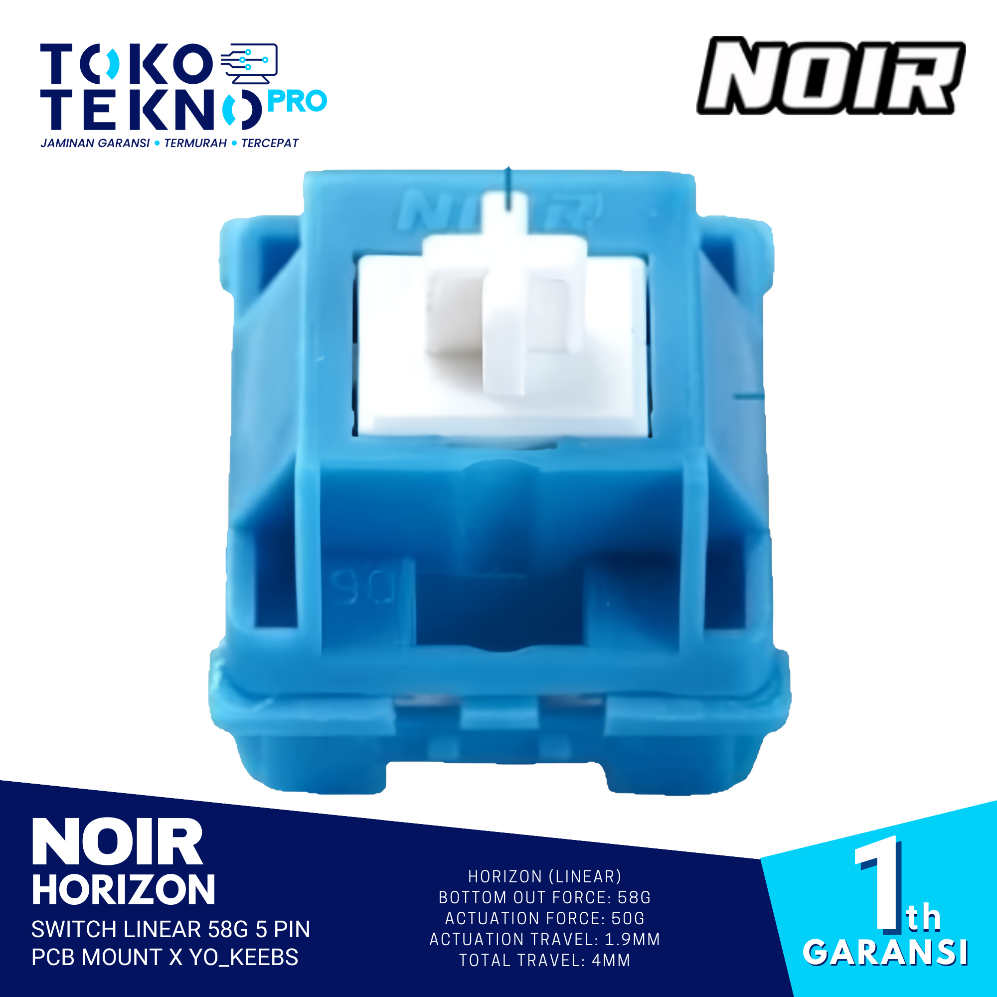 Noir Horizon Switch Linear 58g 5 Pin PCB Mount x Yo_keebs