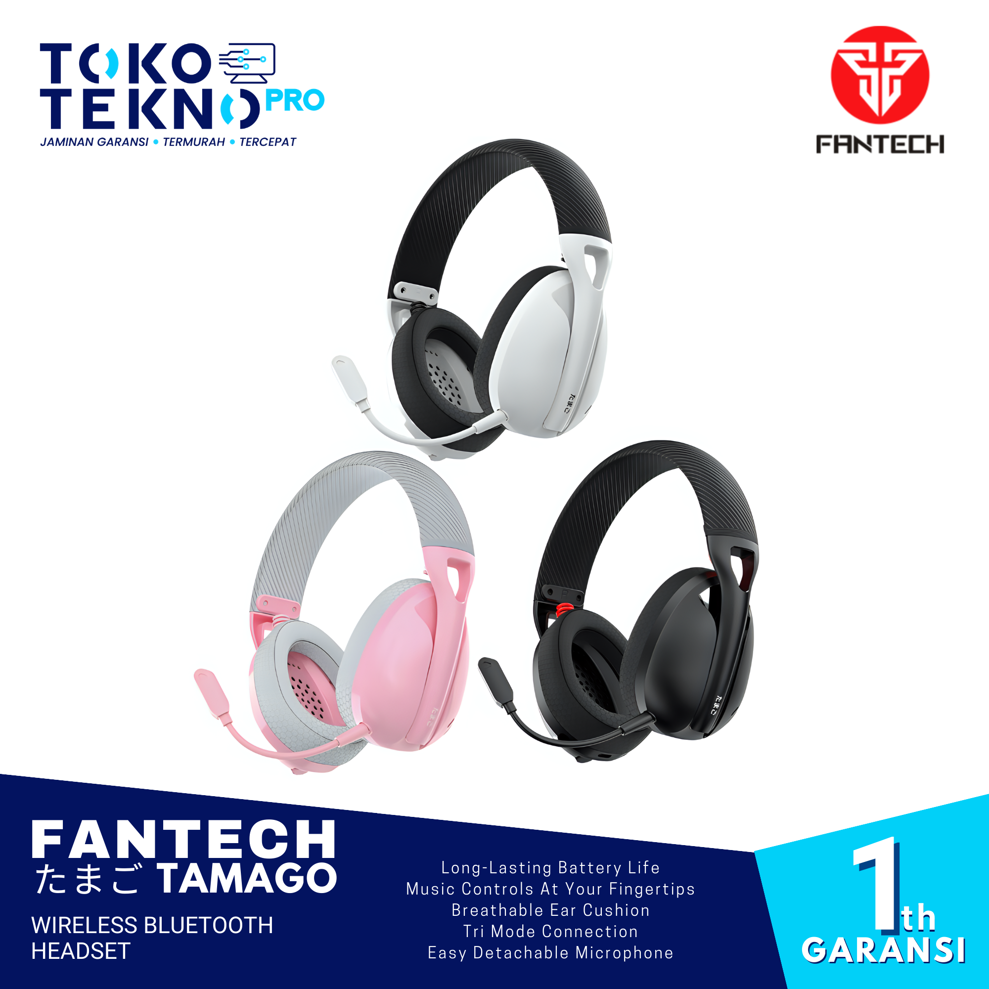 Fantech たまご Tamago Wireless Bluetooth Headset Headphone
