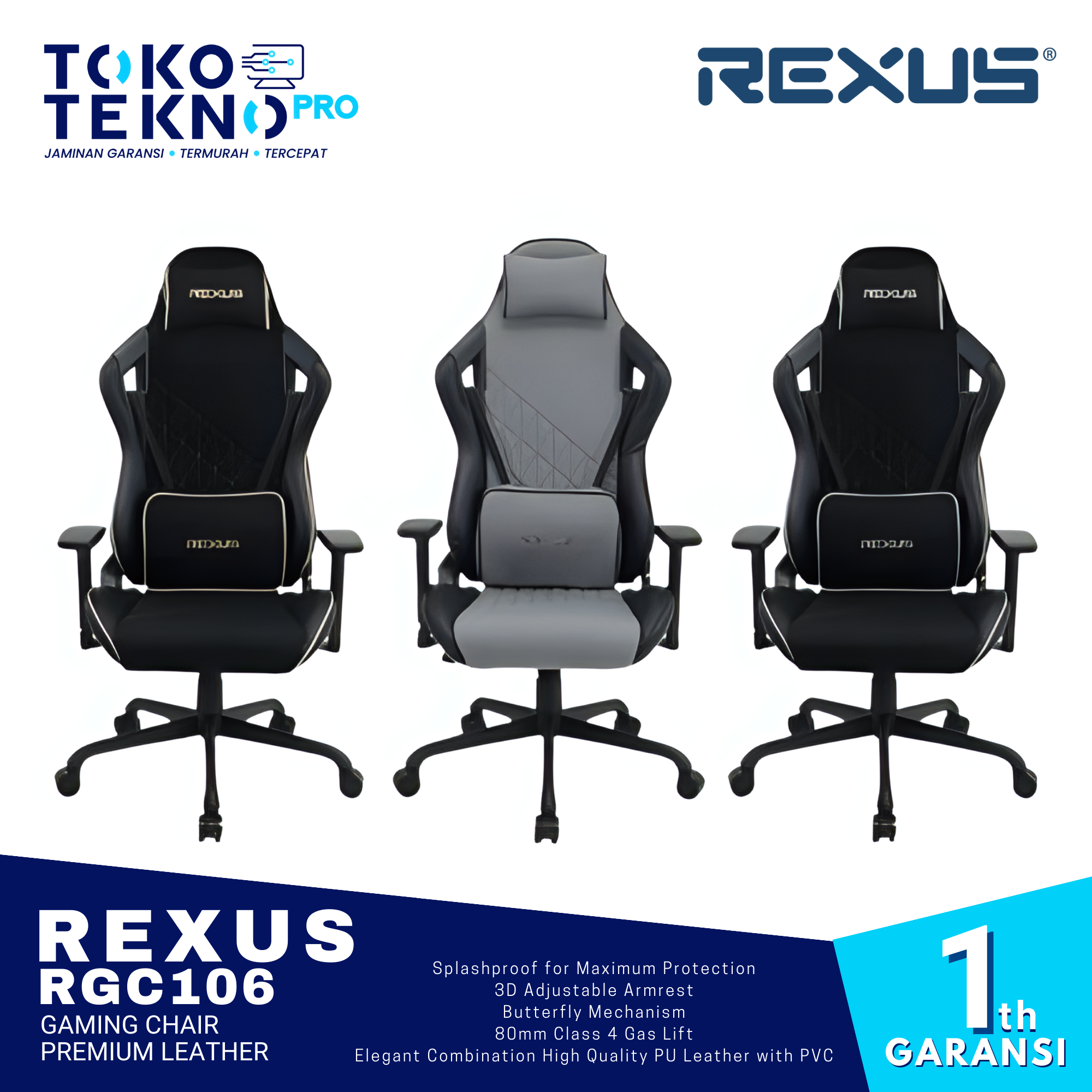 Rexus RGC106 / RGC-106 Gaming Chair Premium Leather