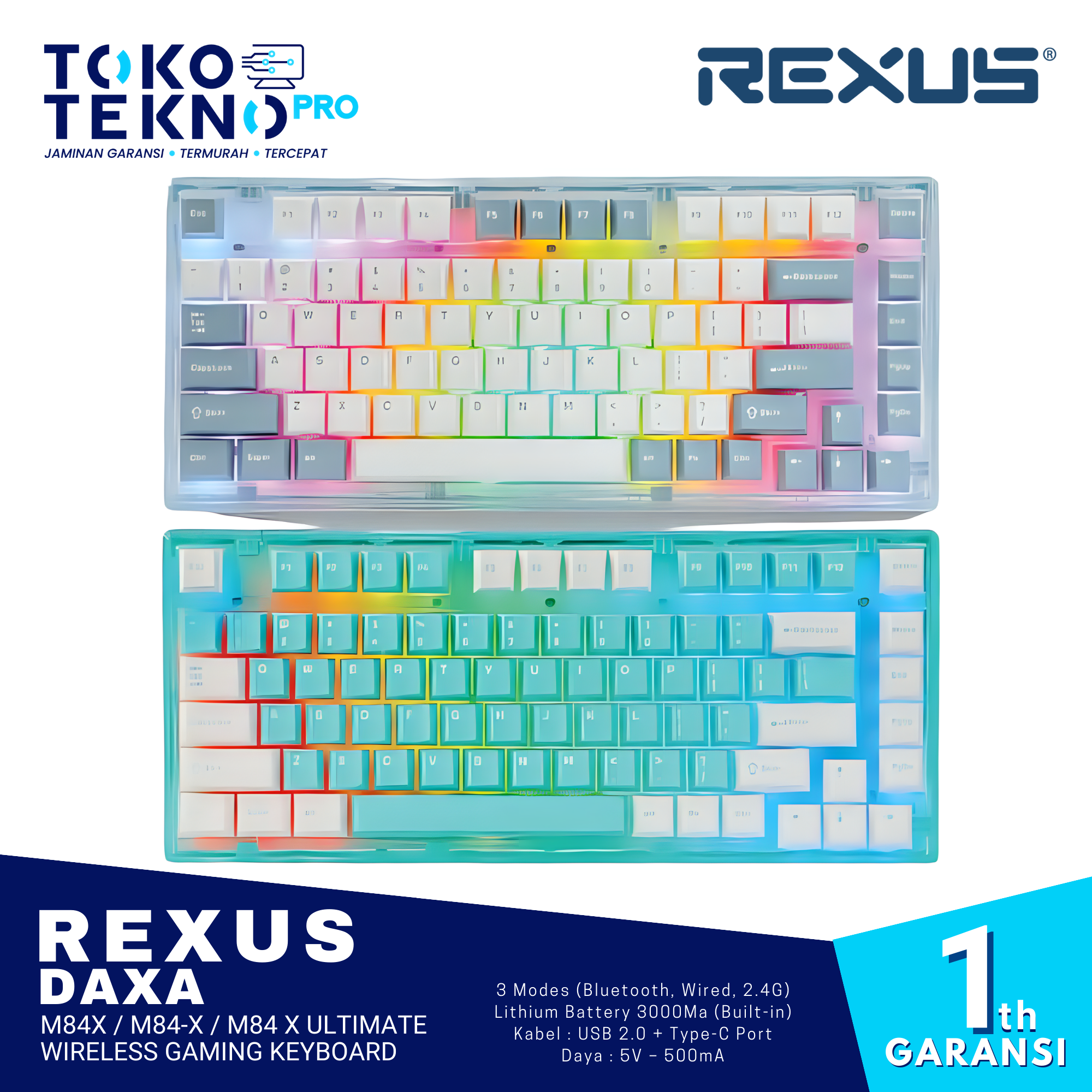 Rexus Daxa M84X Ultimate Wireless Gaming Keyboard