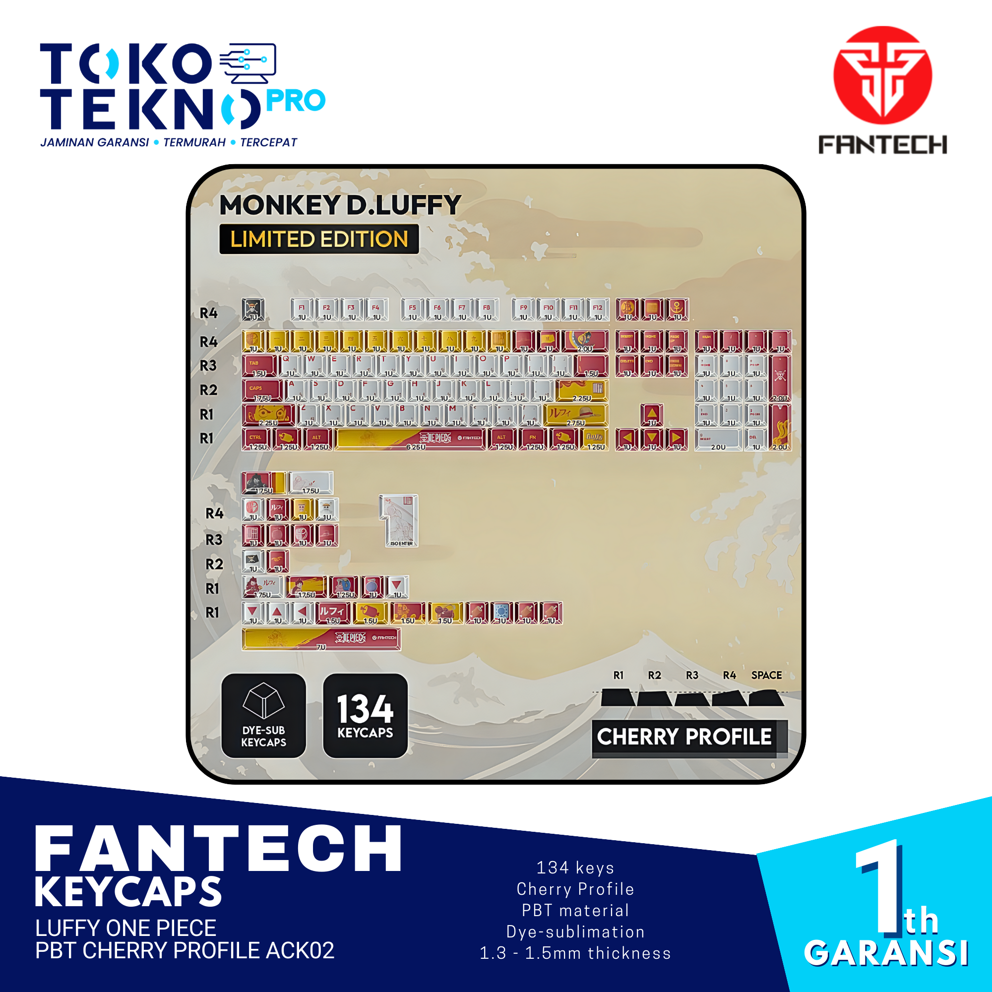Fantech Keycaps Luffy One Piece PBT Cherry Profile ACK02