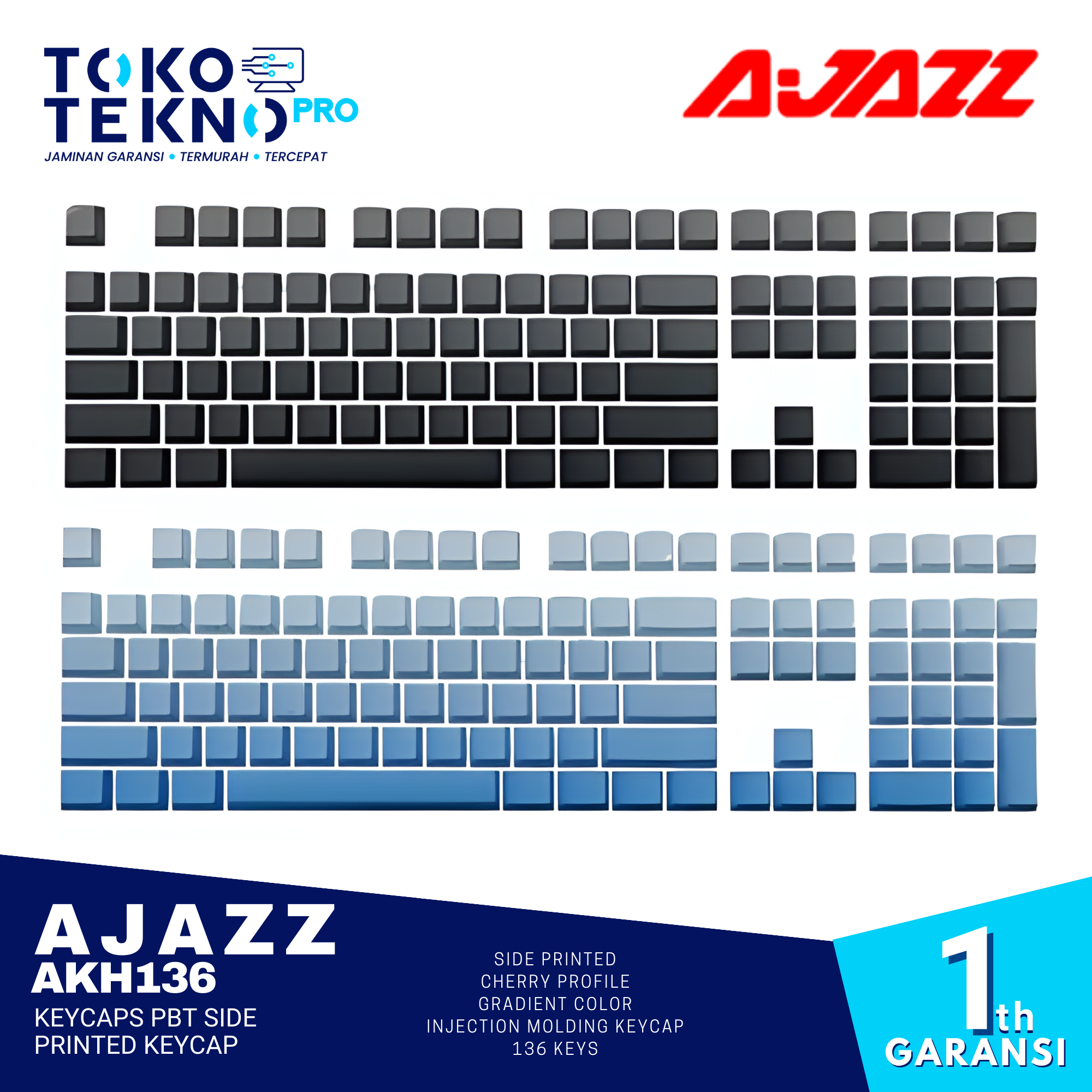 Ajazz AKH136 Keycaps PBT Side Printed Keycap