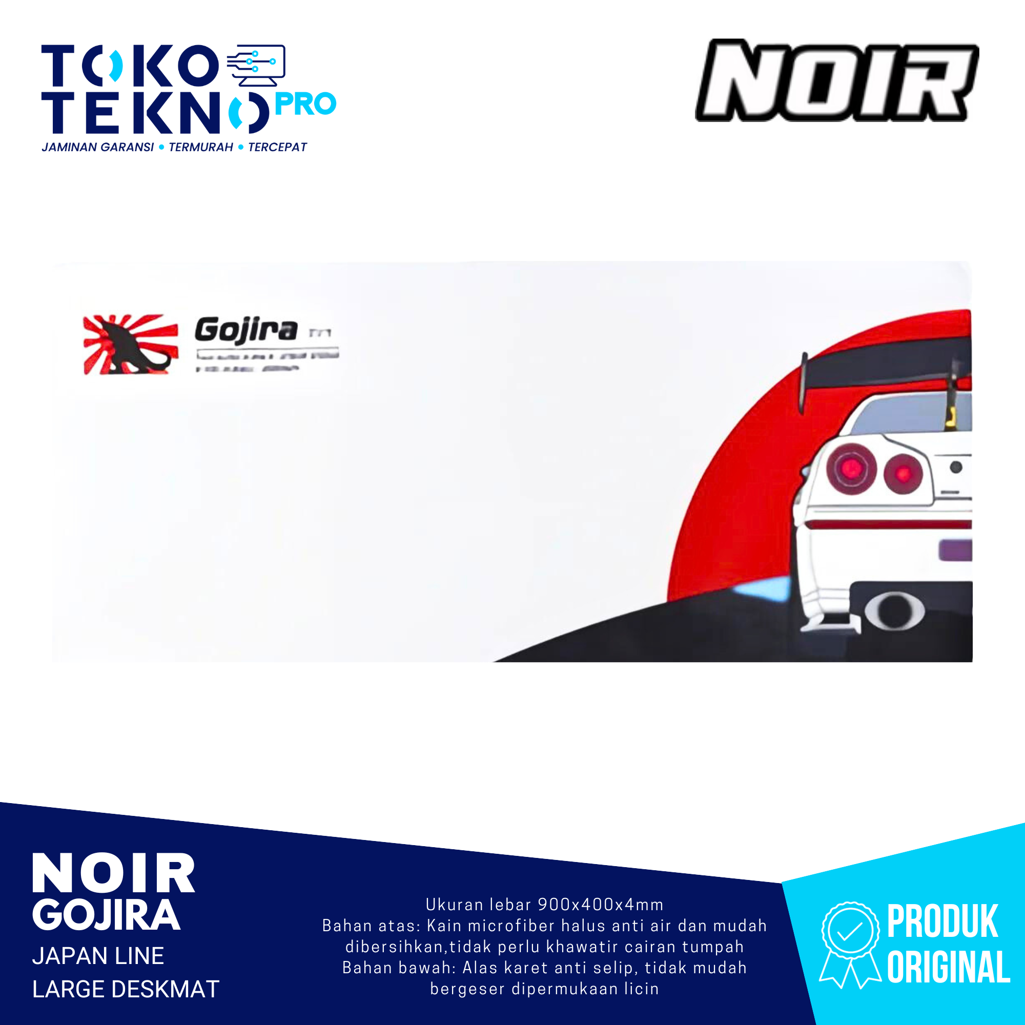 Noir Gojira Japan Line Large Deskmat Mousepad