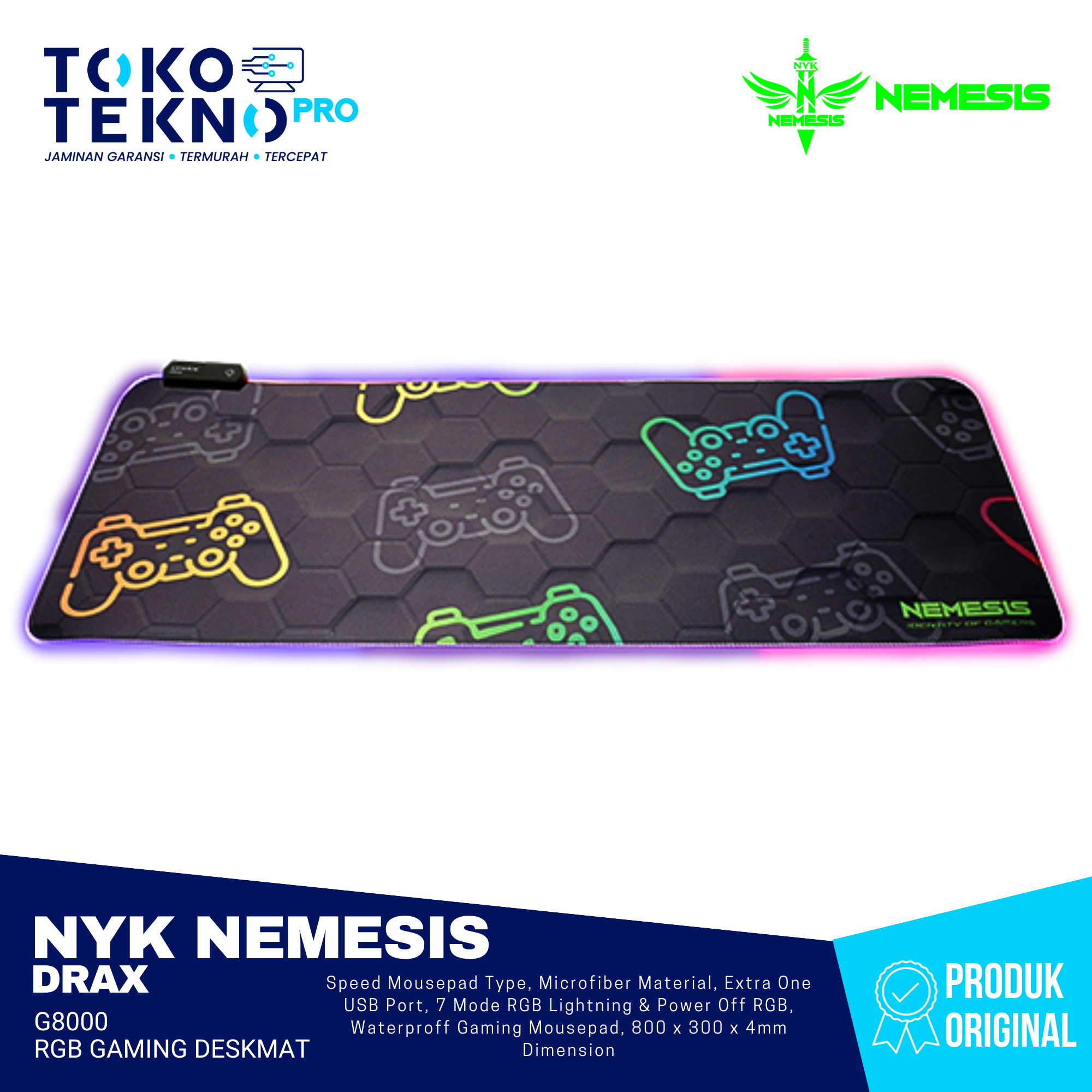 NYK Nemesis Drax G8000  RGB Gaming Mousepad Deskmat