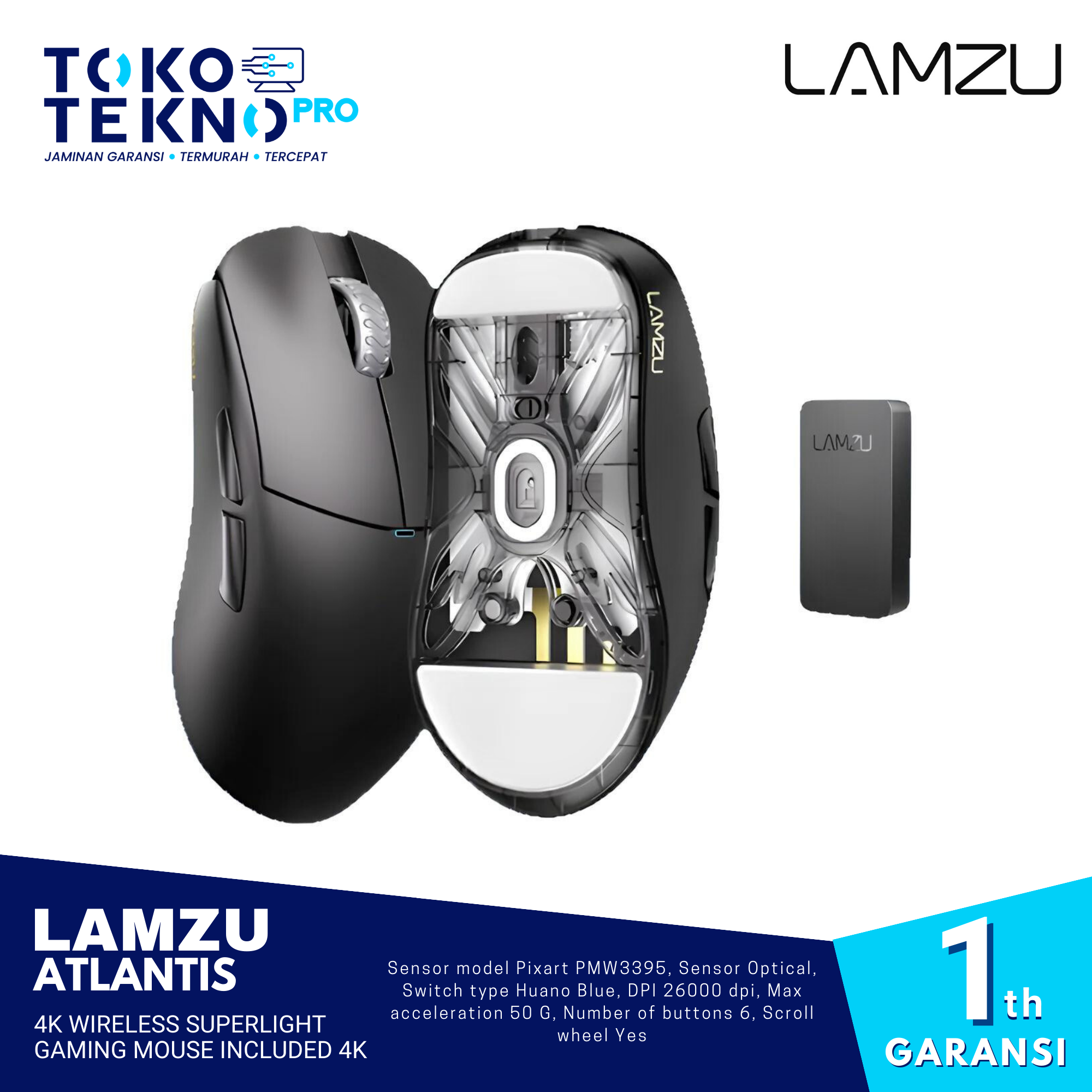 Lamzu Atlantis 4K Wireless Superlight Gaming Mouse Included 4K