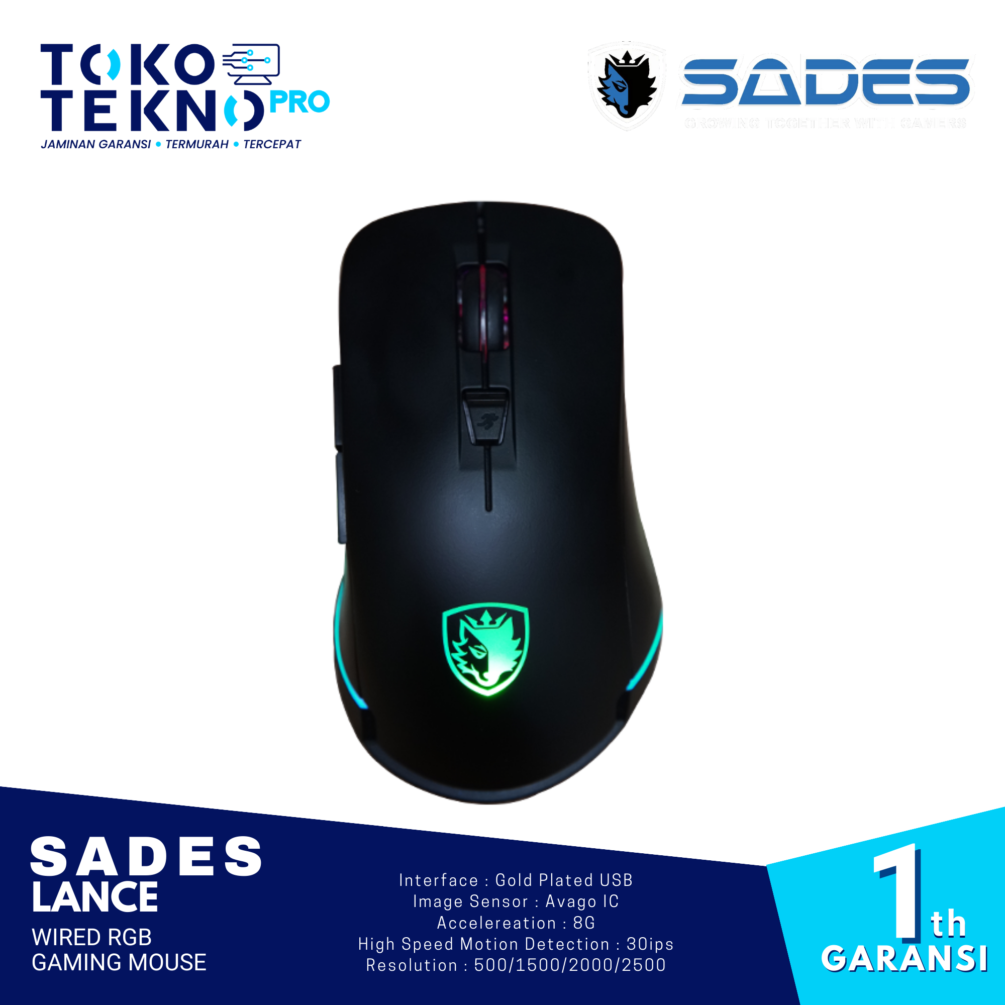 Sades Lance Wired RGB Gaming Mouse